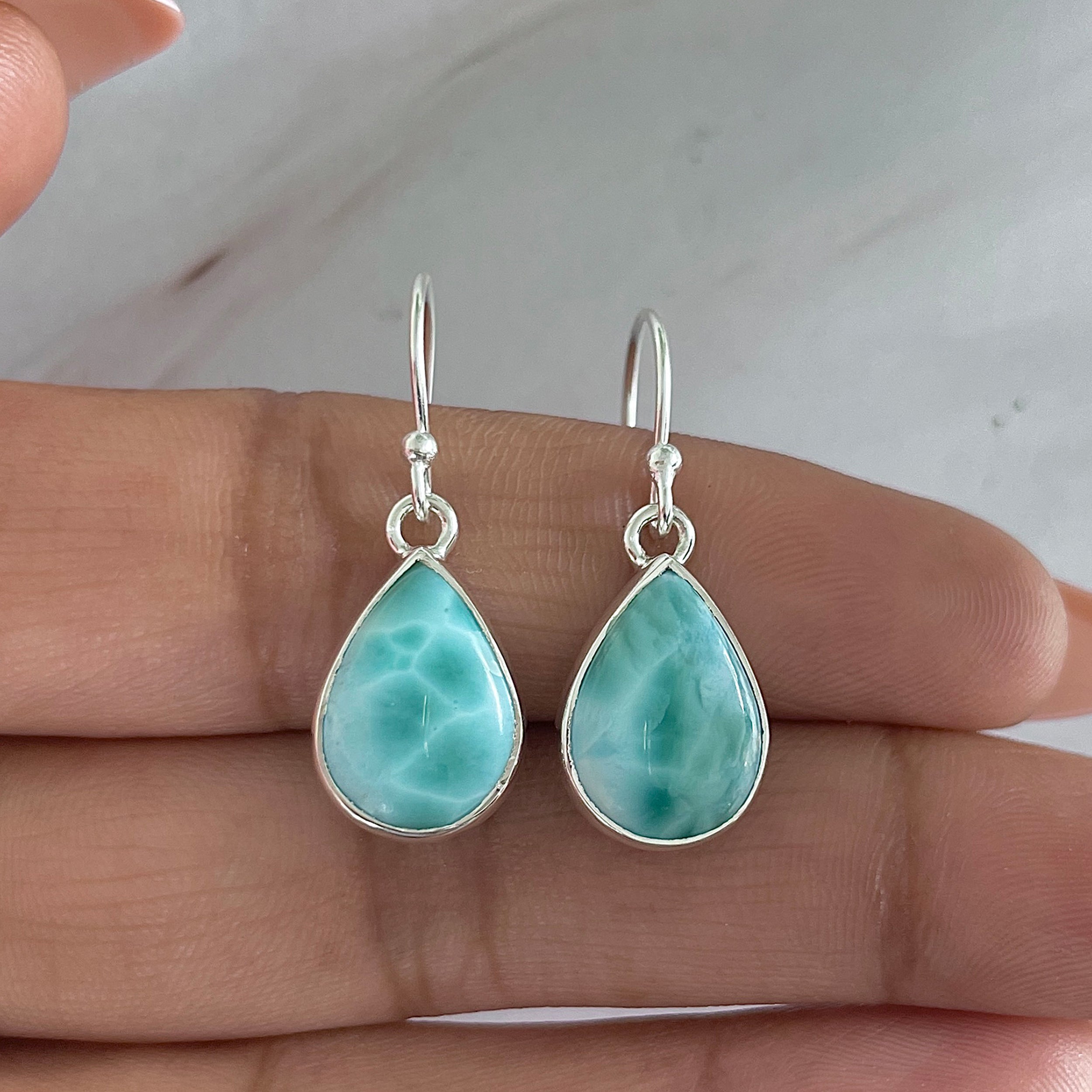 Larimar Earring-(LAR-E-1978.)