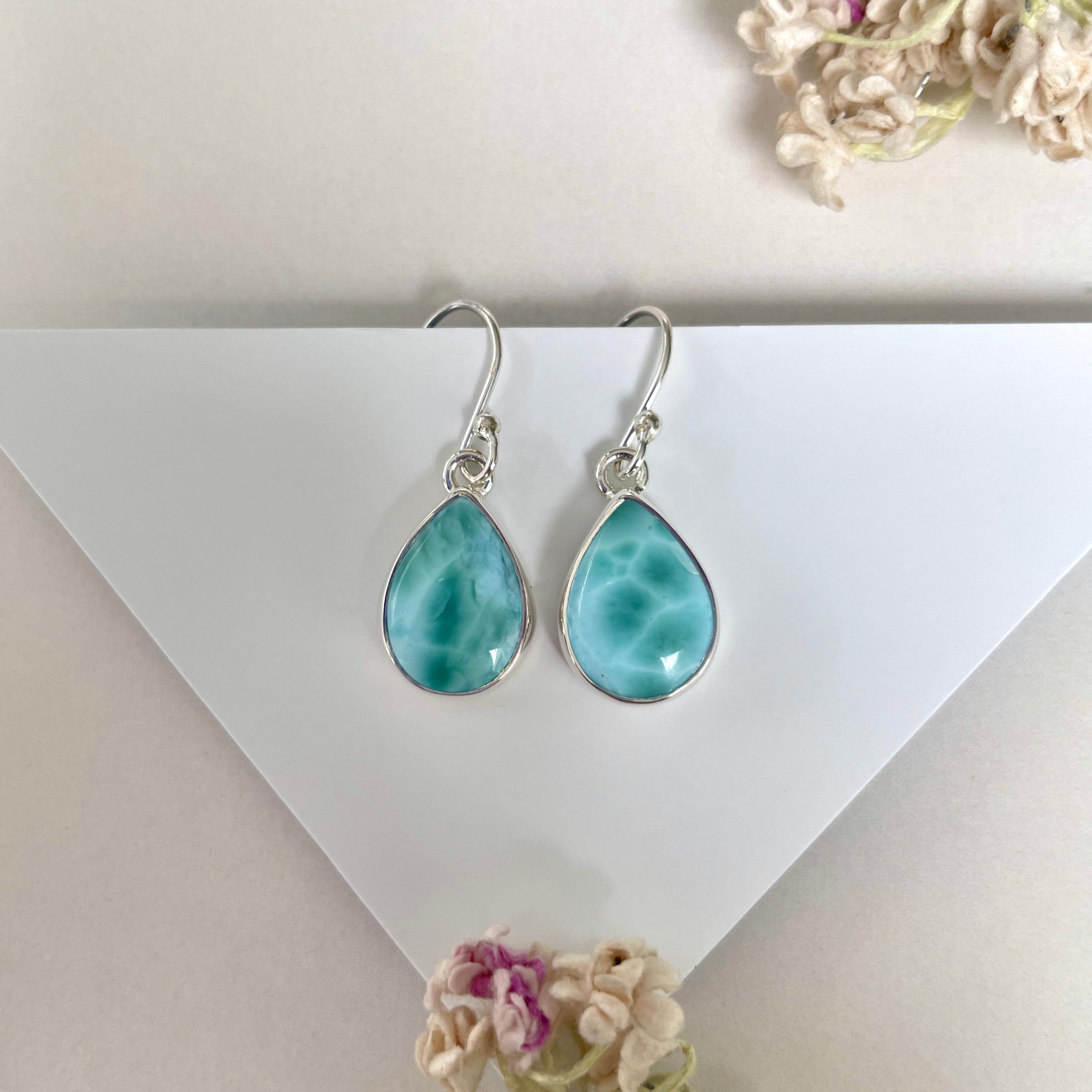 Larimar Earring-(LAR-E-1978.)