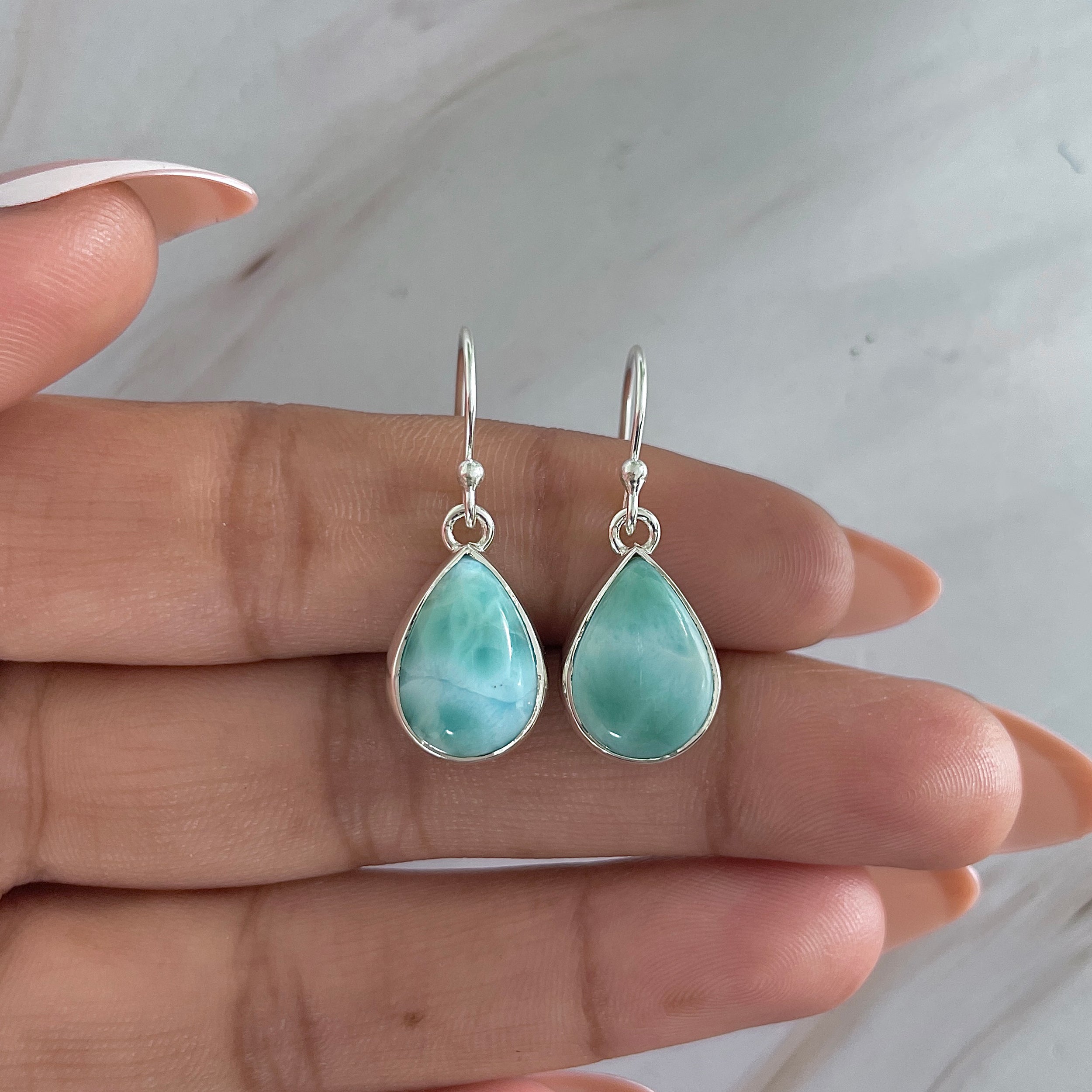Larimar Earring-(LAR-E-1979.)