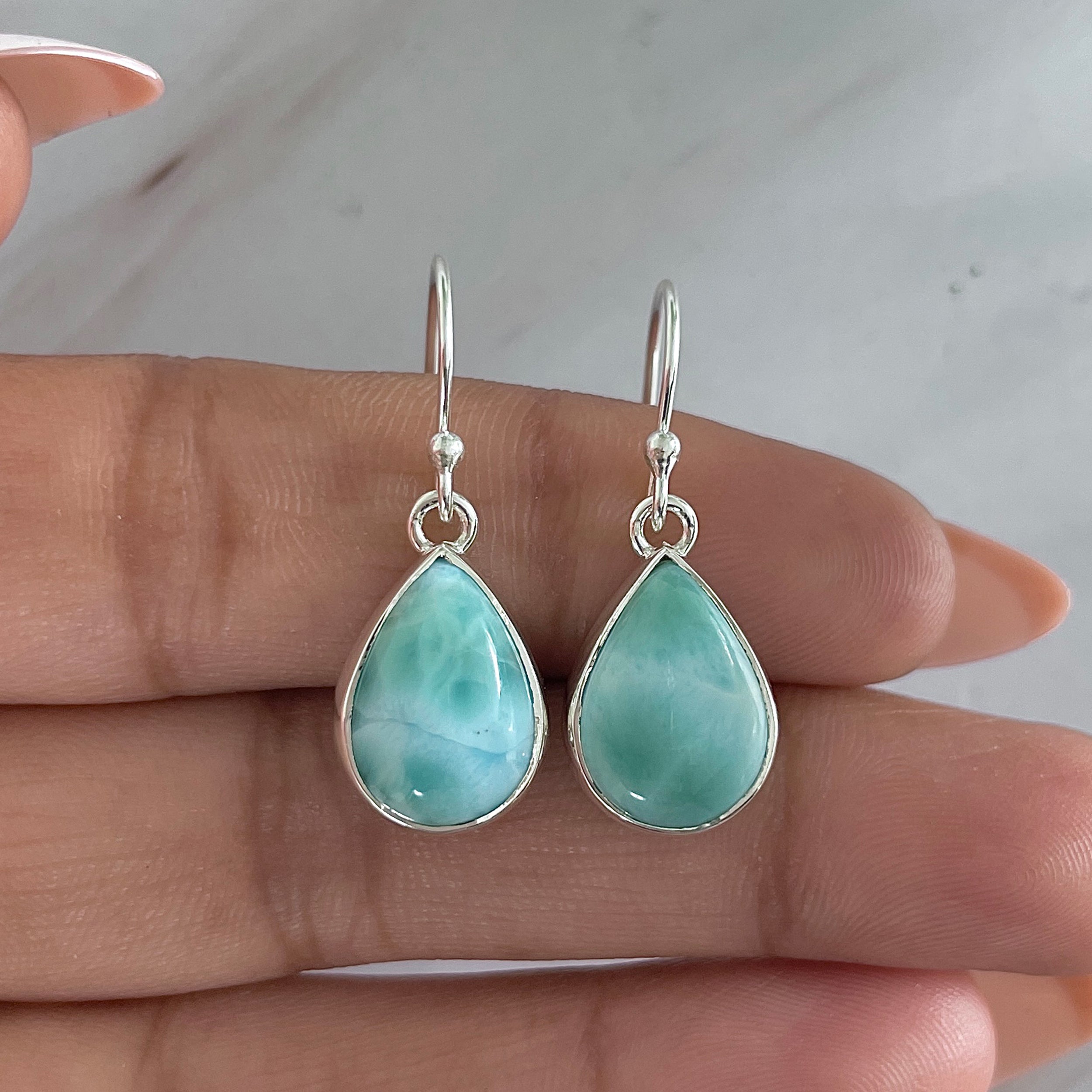 Larimar Earring-(LAR-E-1979.)