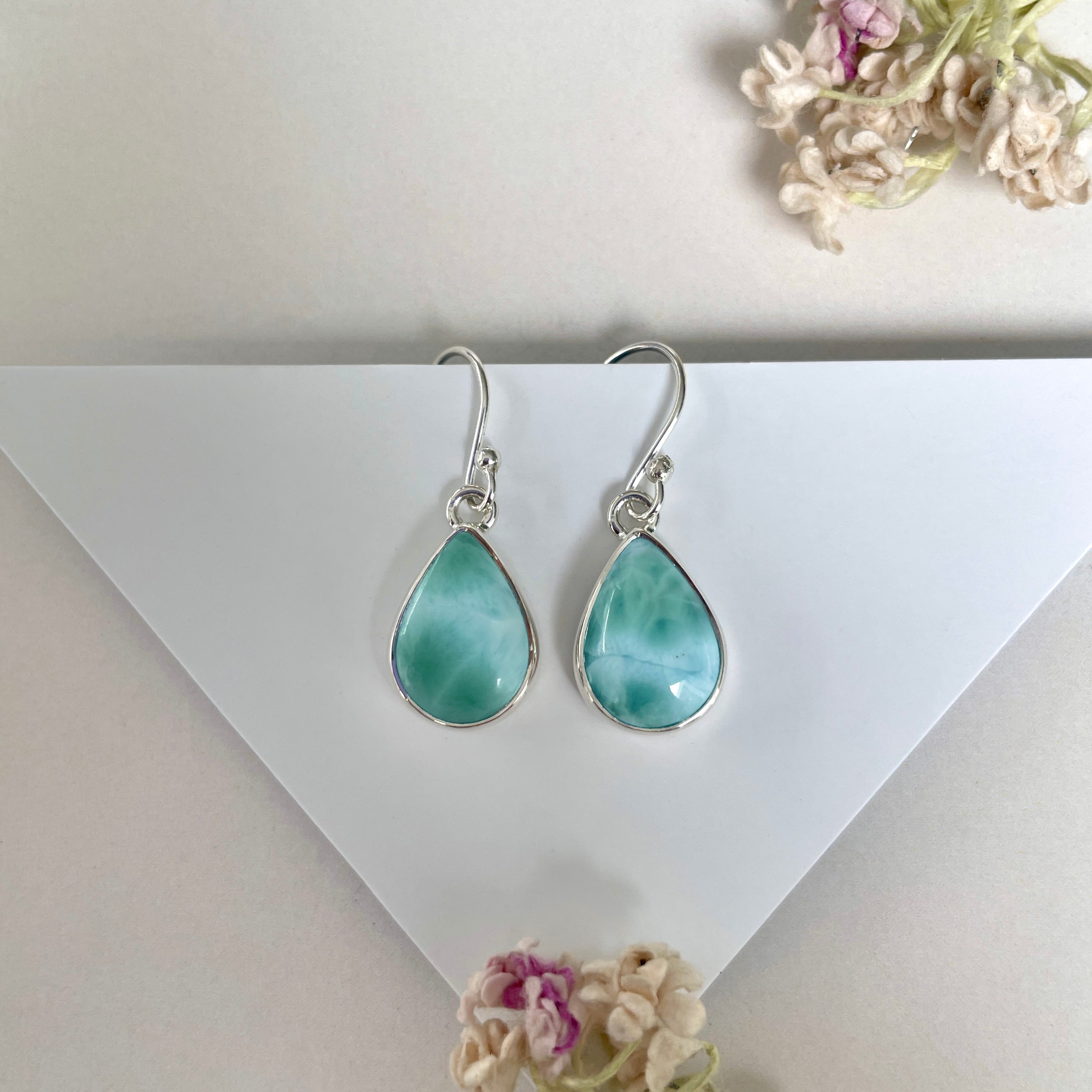 Larimar Earring-(LAR-E-1979.)