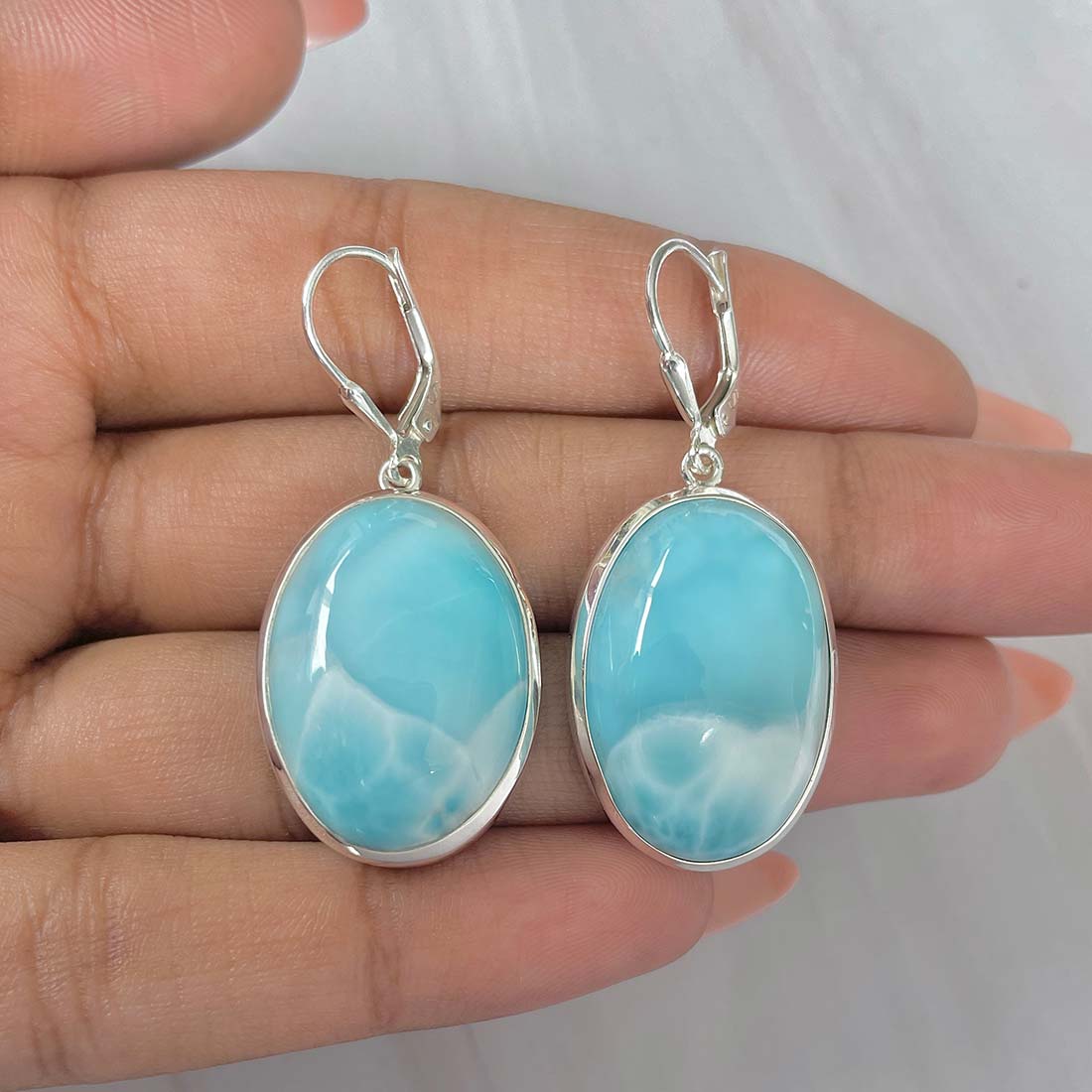 Larimar Earring-(LAR-E-198.)