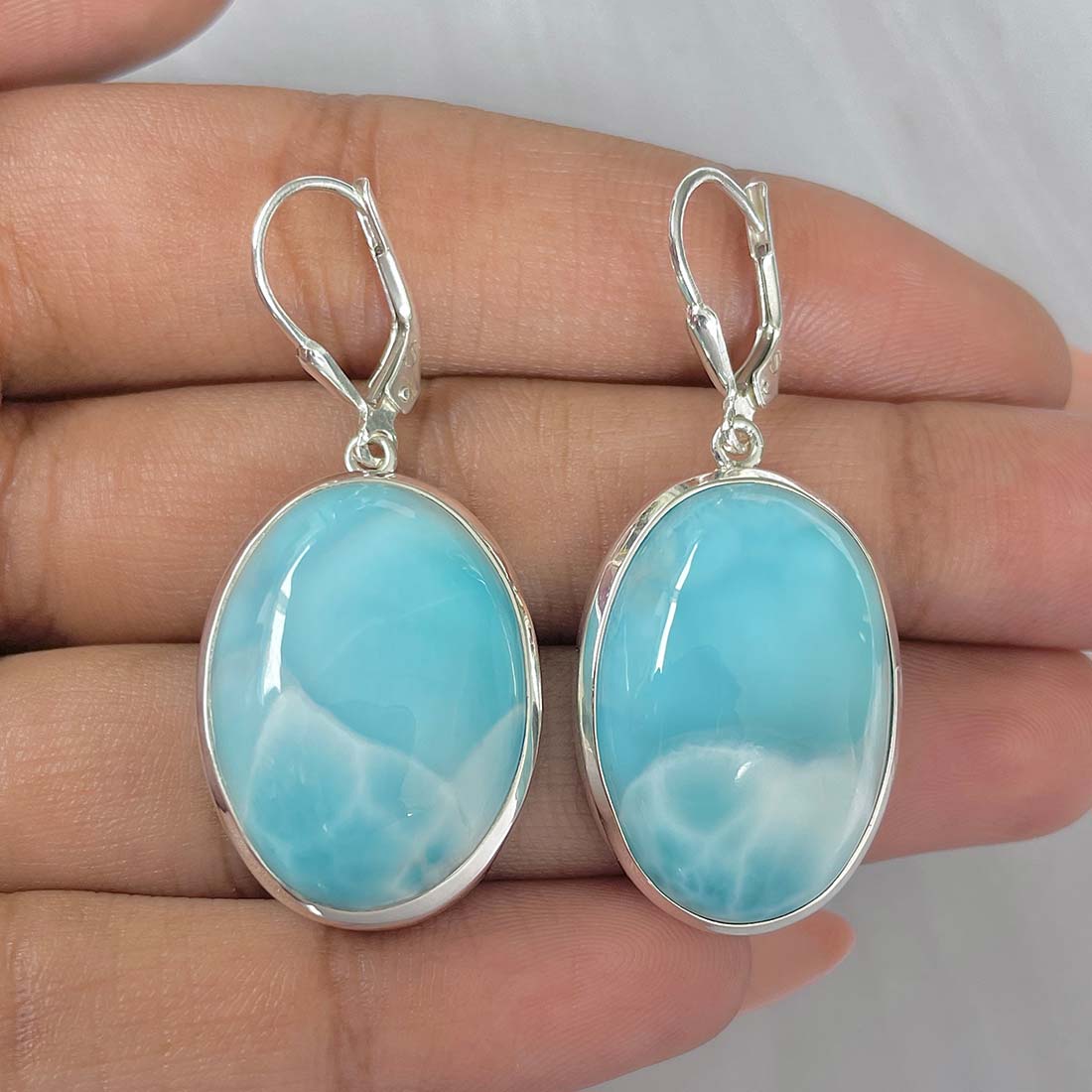 Larimar Earring-(LAR-E-198.)