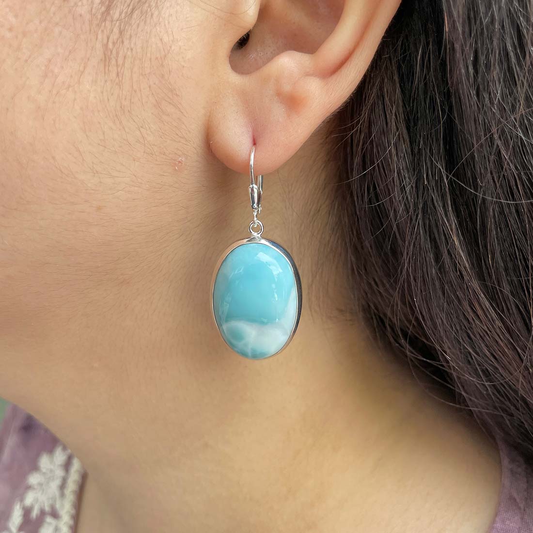 Larimar Earring-(LAR-E-198.)