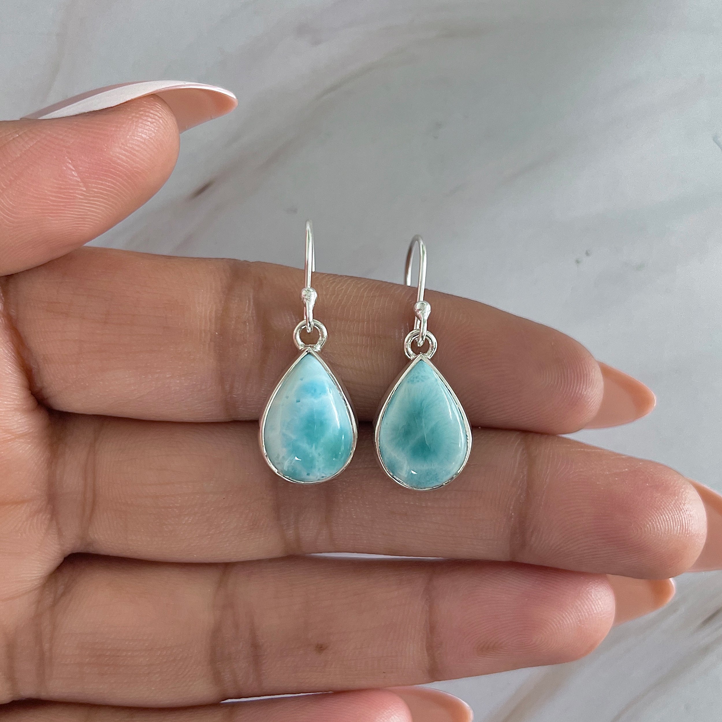 Larimar Earring-(LAR-E-1980.)