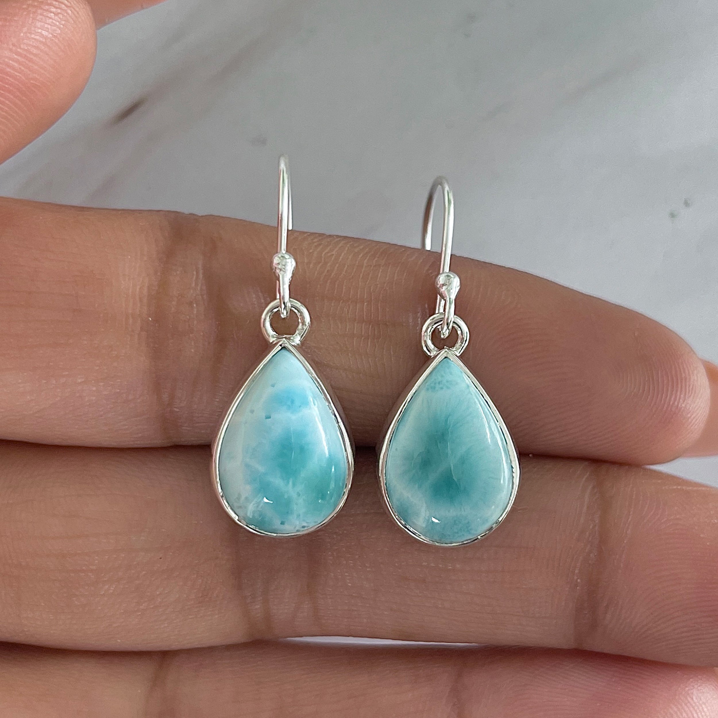 Larimar Earring-(LAR-E-1980.)