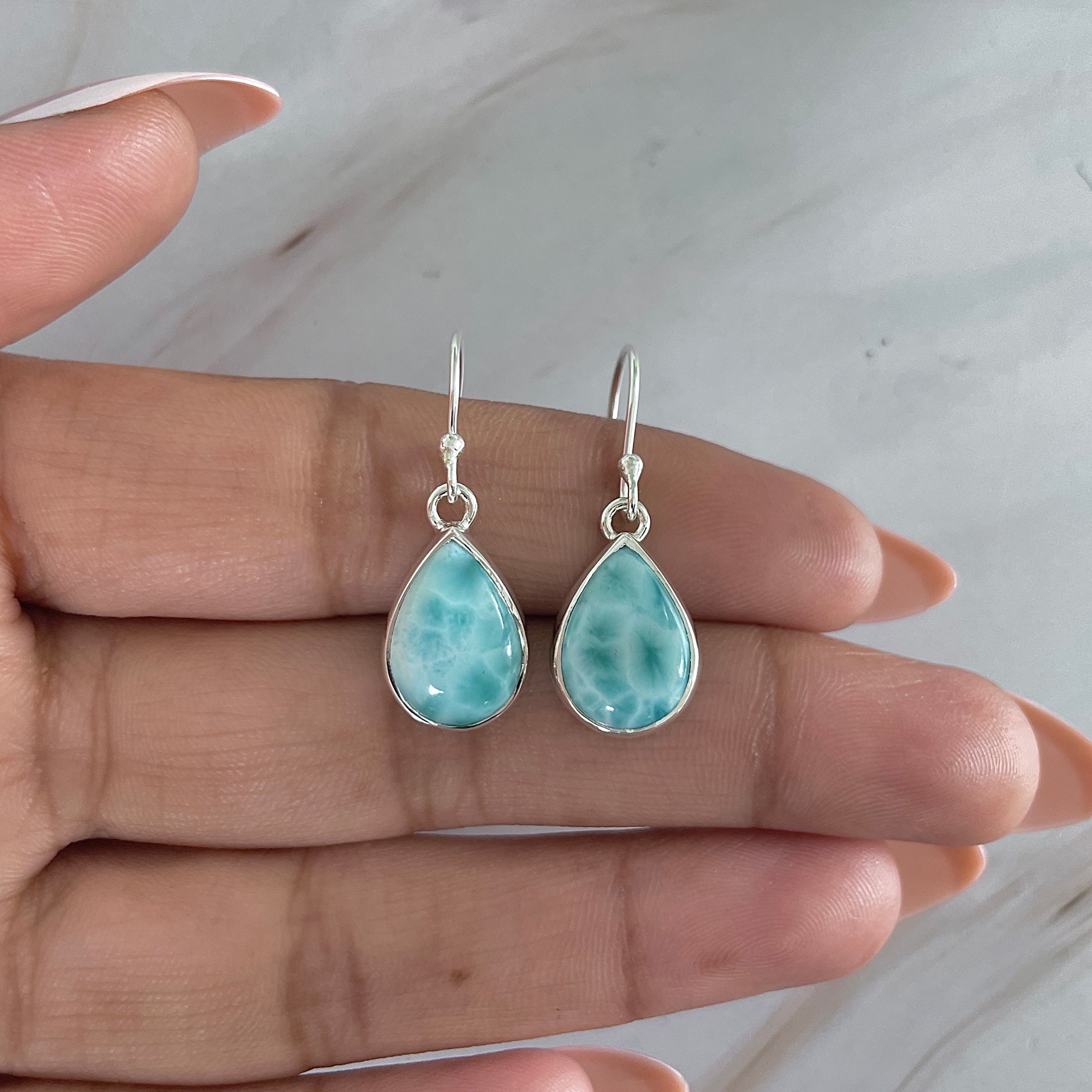 Larimar Earring-(LAR-E-1981.)