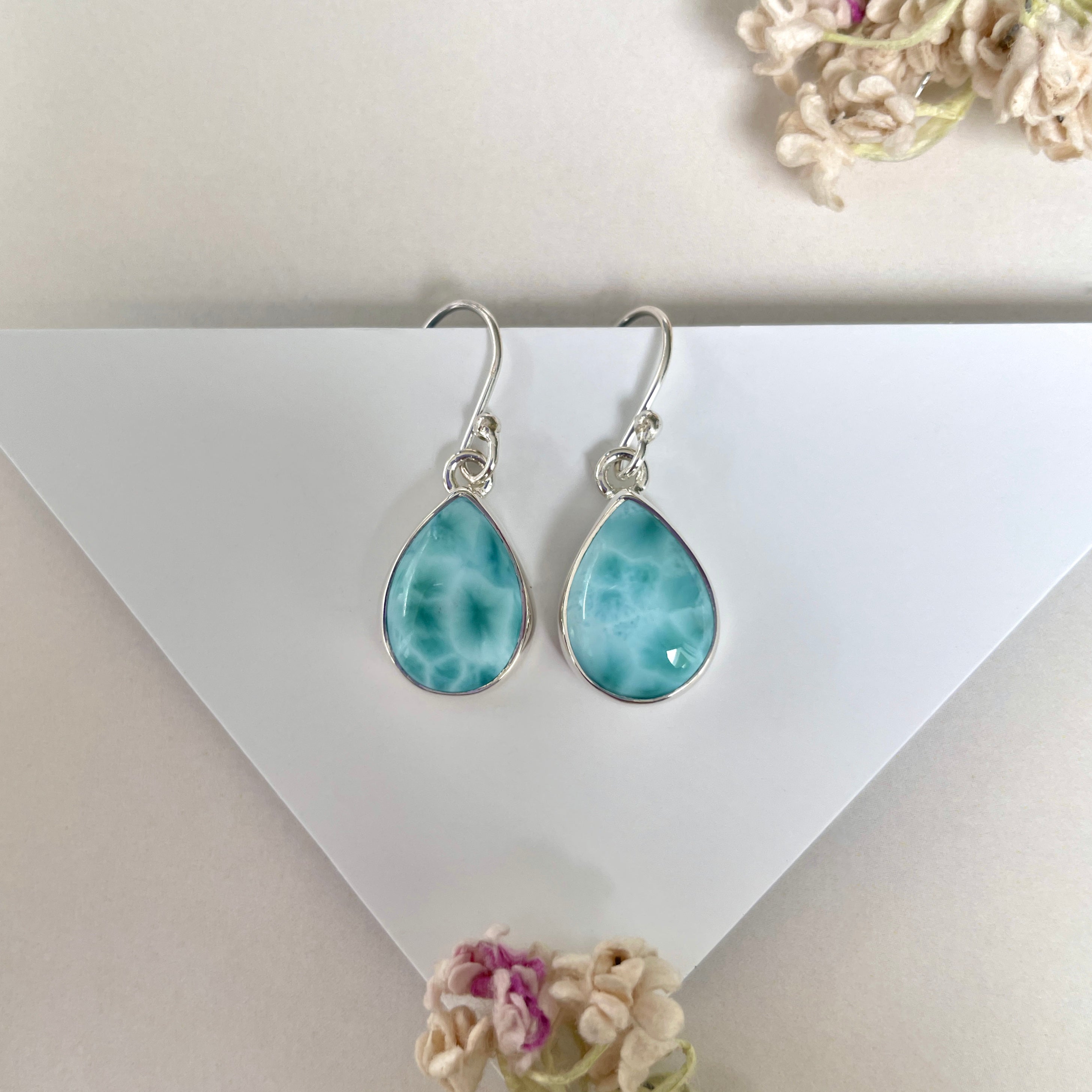 Larimar Earring-(LAR-E-1981.)