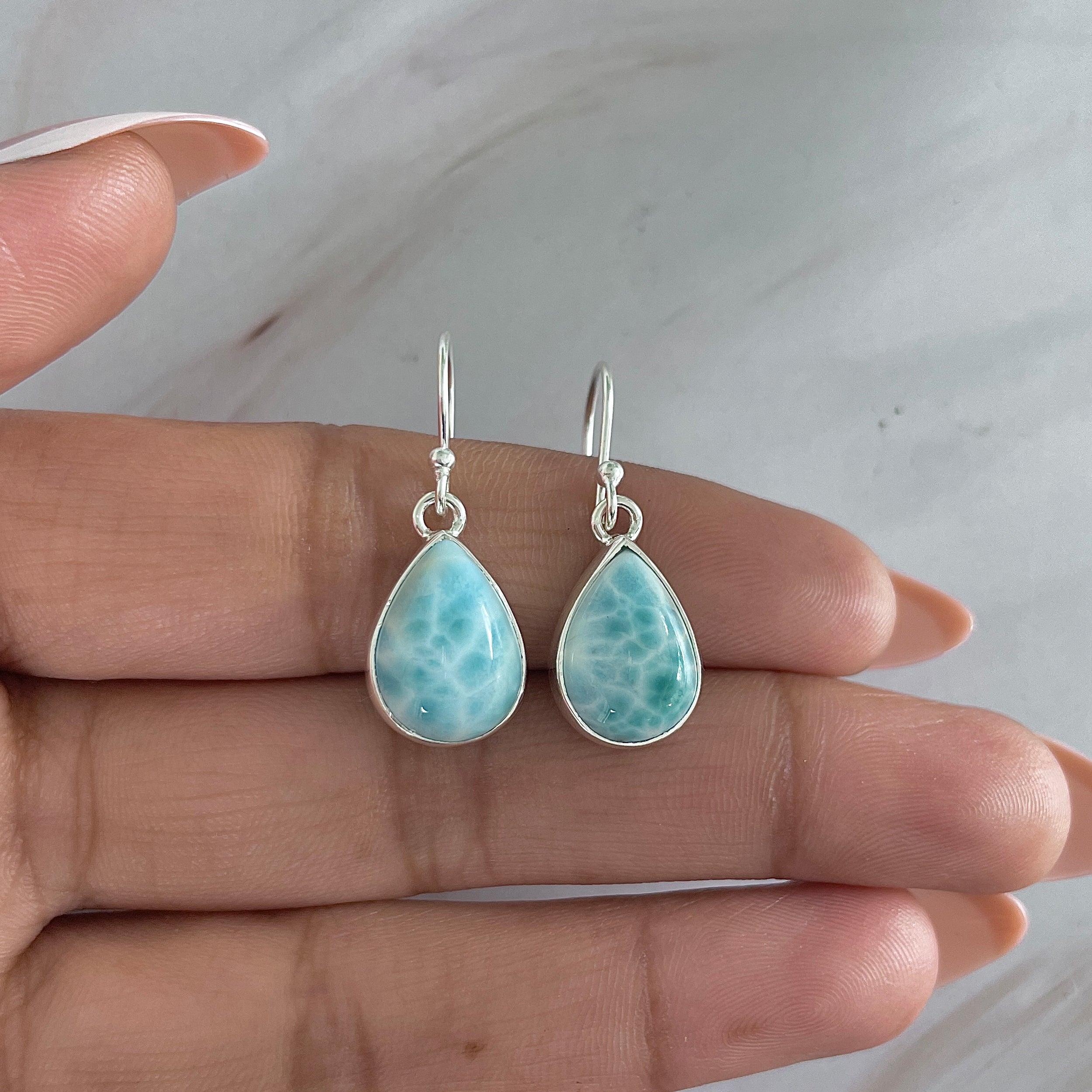 Larimar Earring-(LAR-E-1982.)