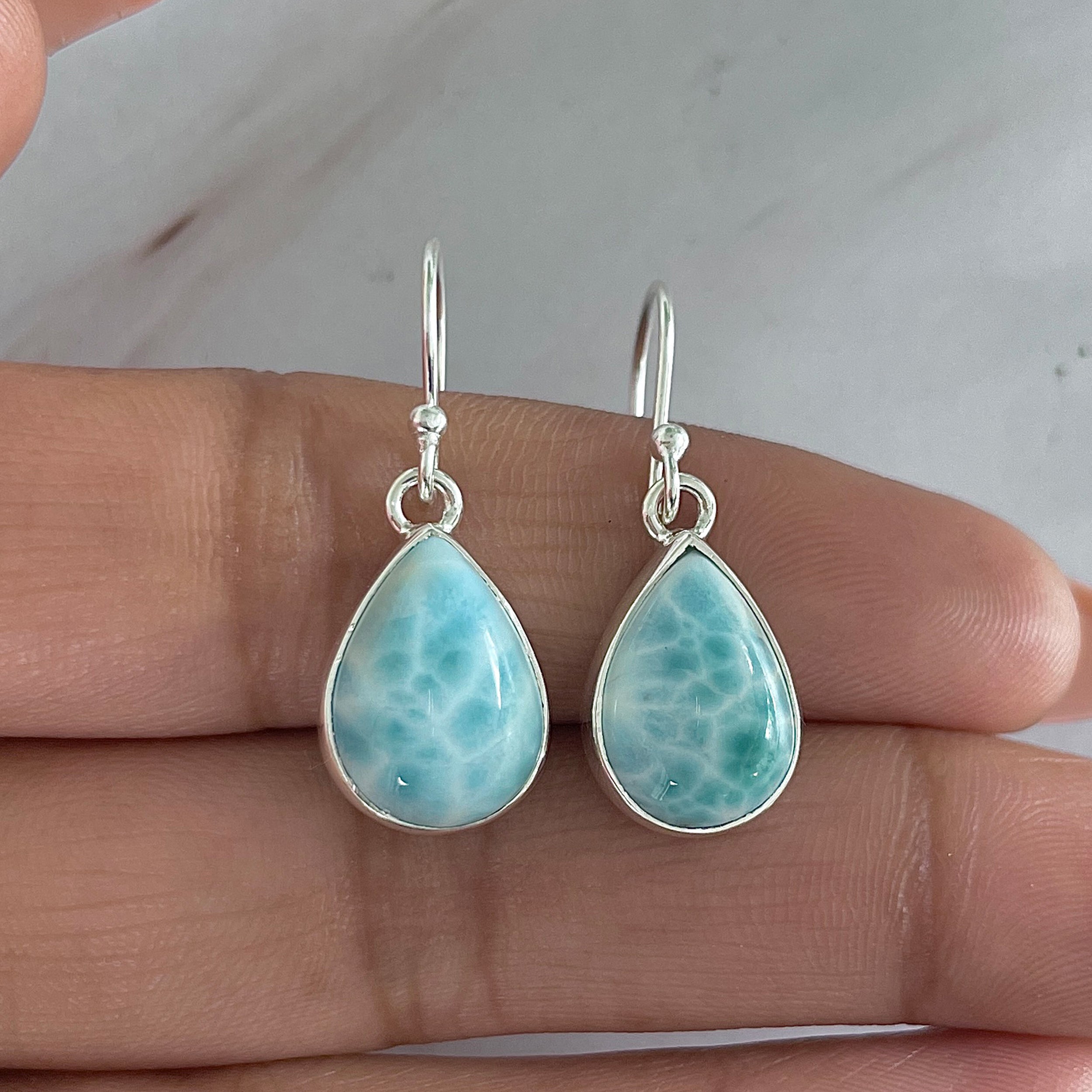 Larimar Earring-(LAR-E-1982.)