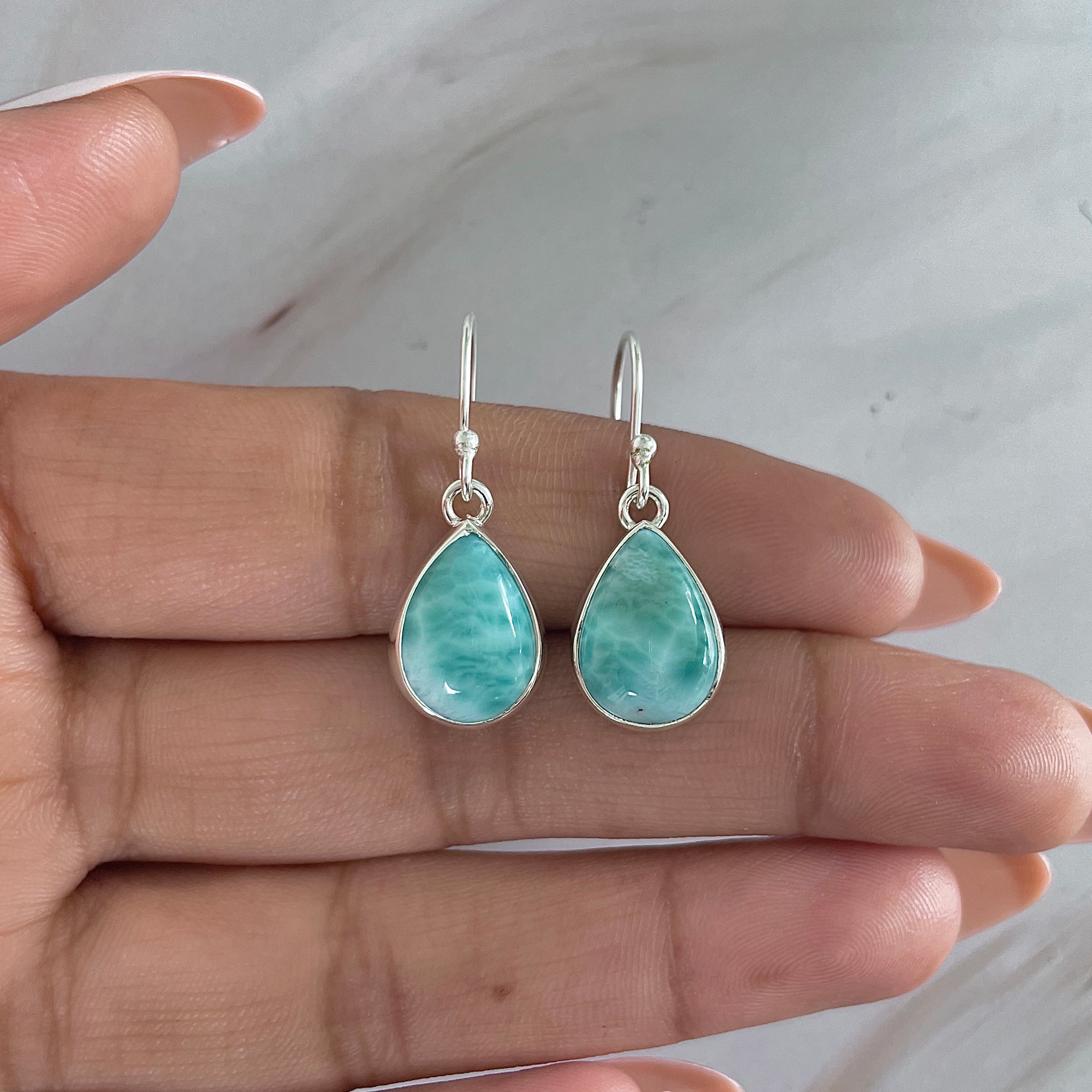 Larimar Earring-(LAR-E-1983.)