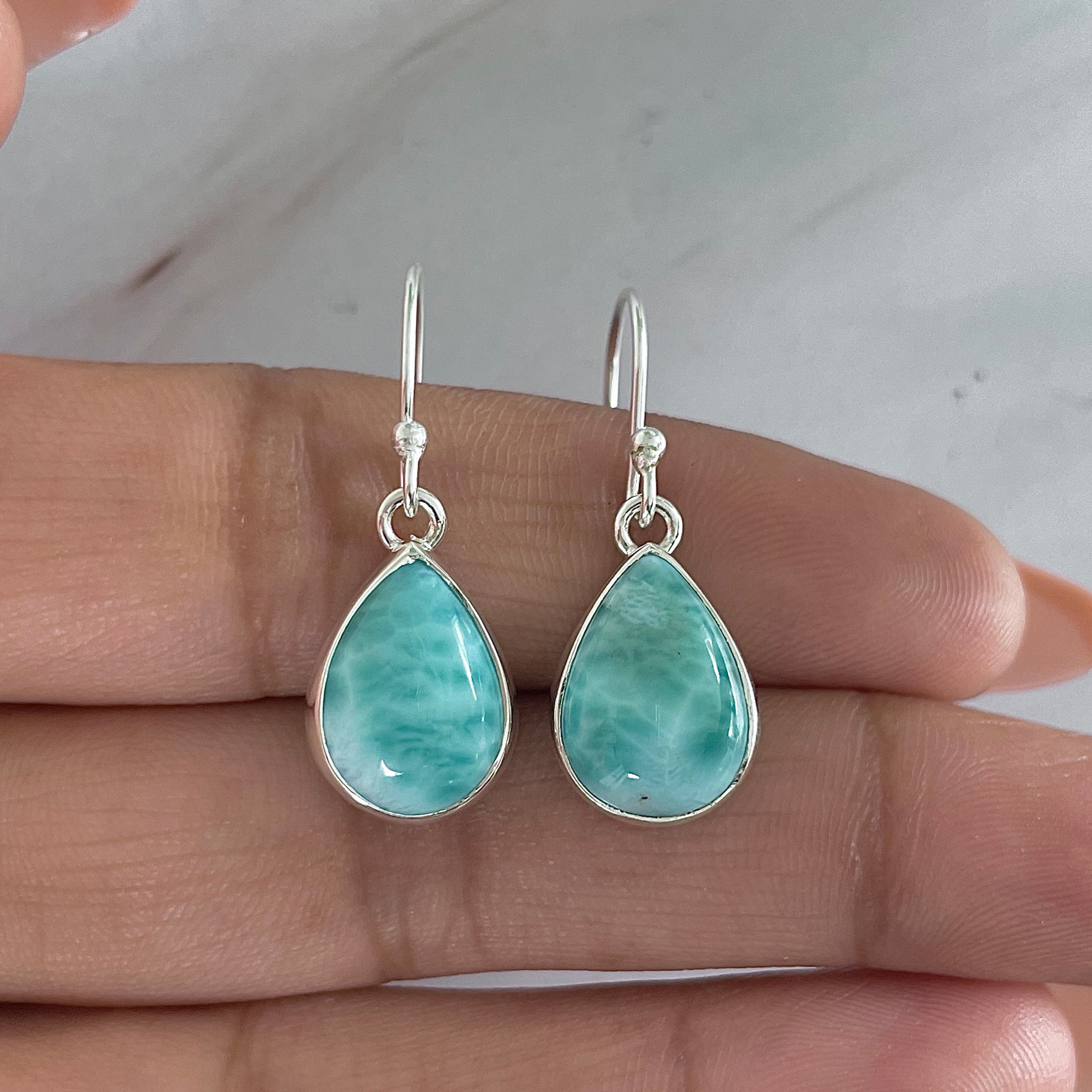 Larimar Earring-(LAR-E-1983.)