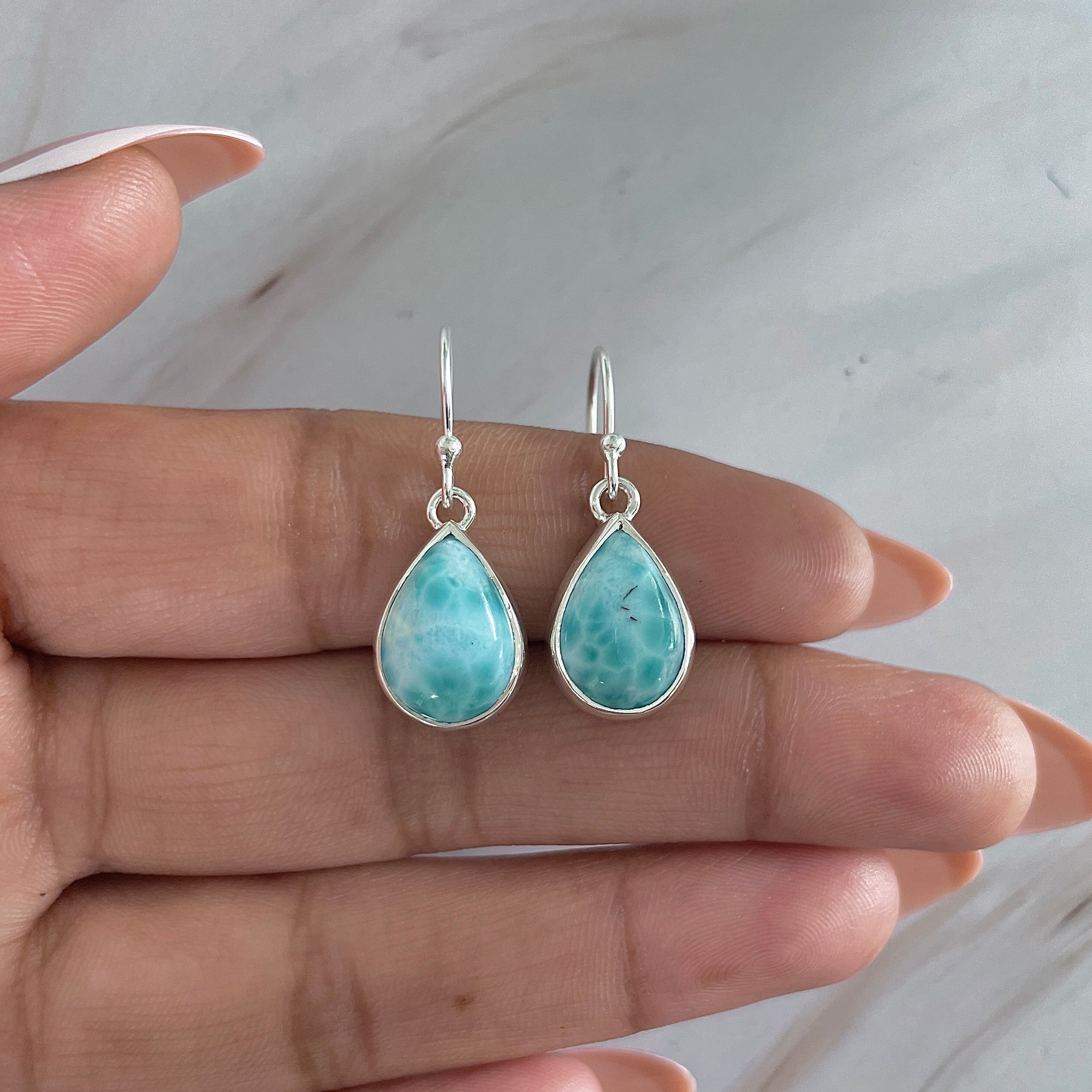 Larimar Earring-(LAR-E-1984.)