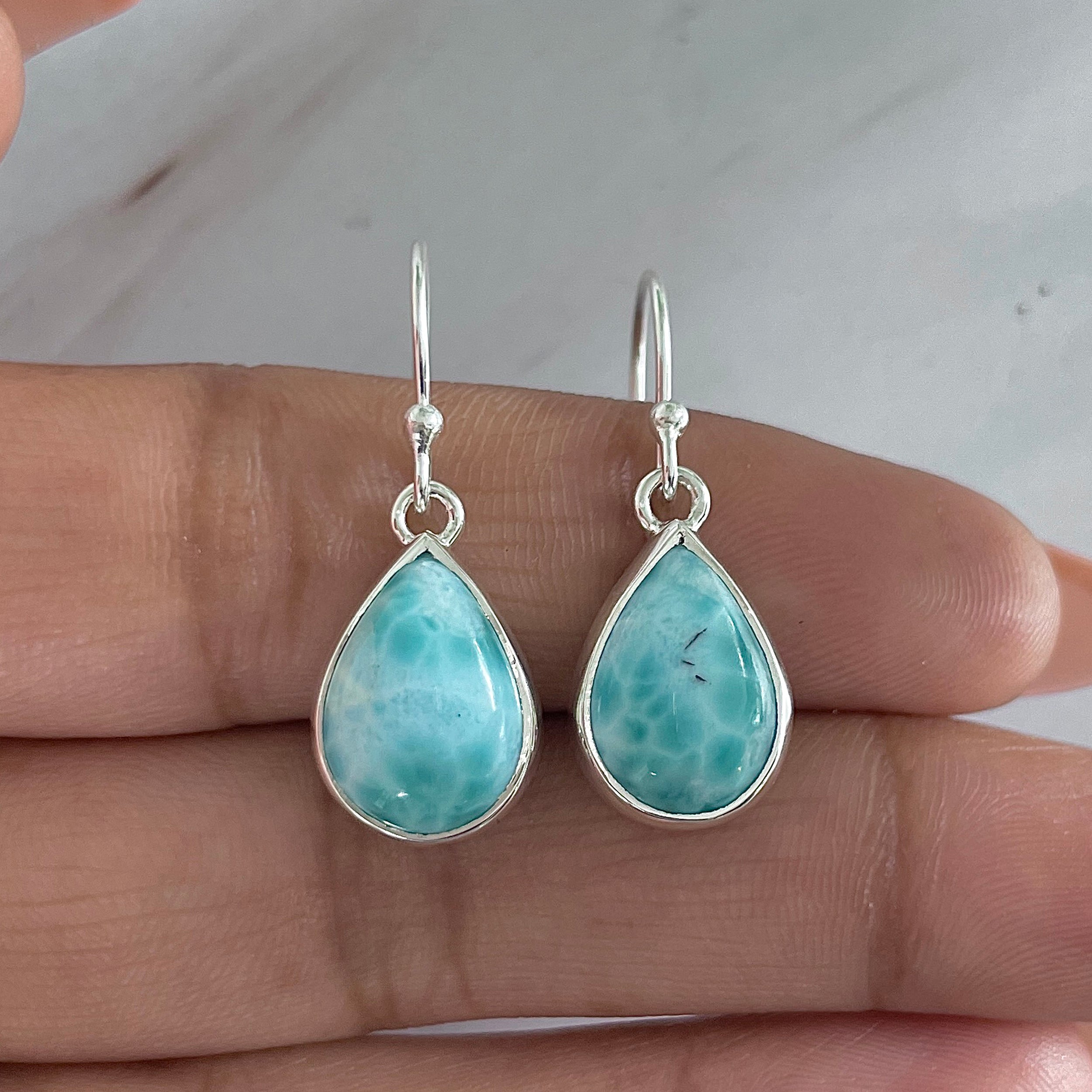 Larimar Earring-(LAR-E-1984.)