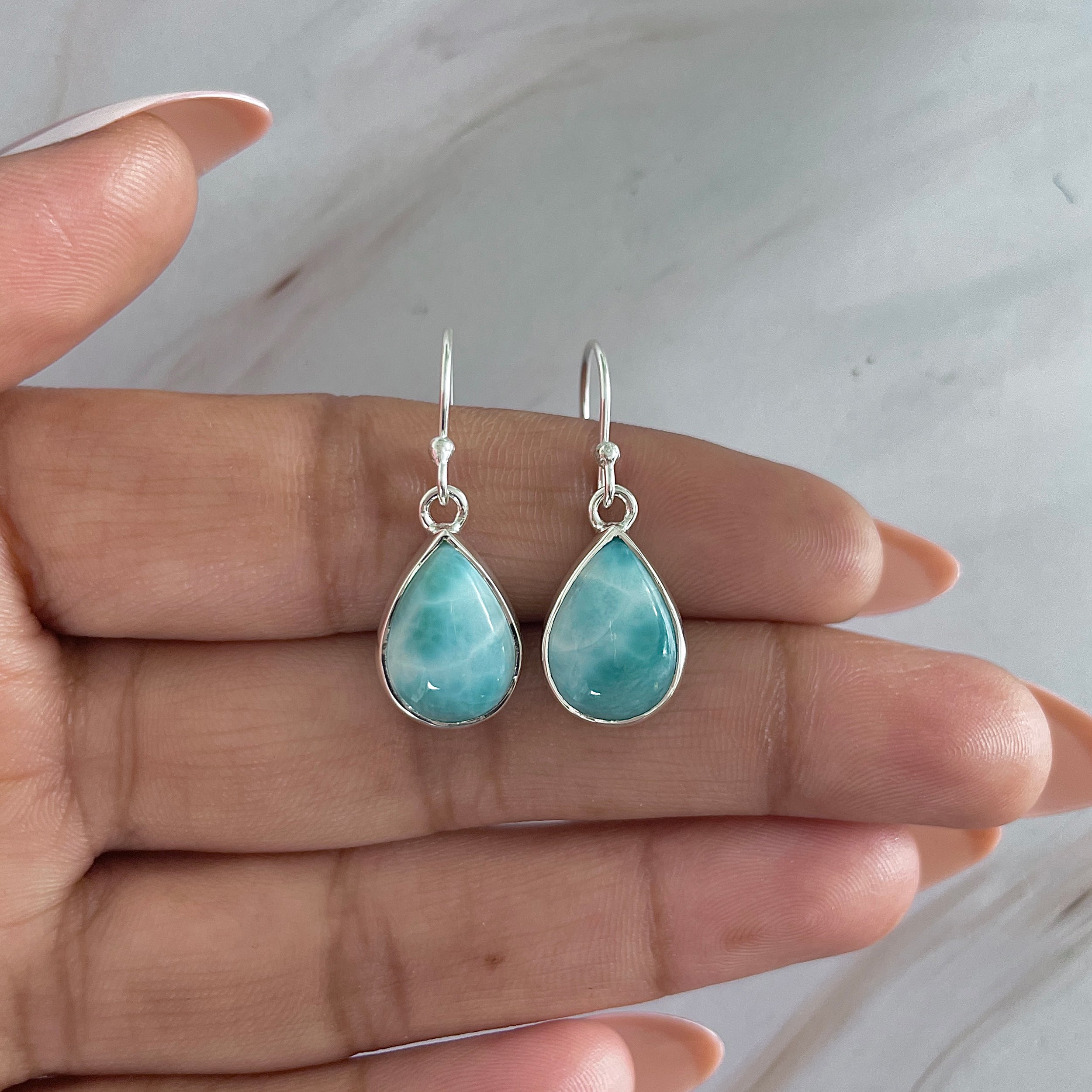 Larimar Earring-(LAR-E-1985.)