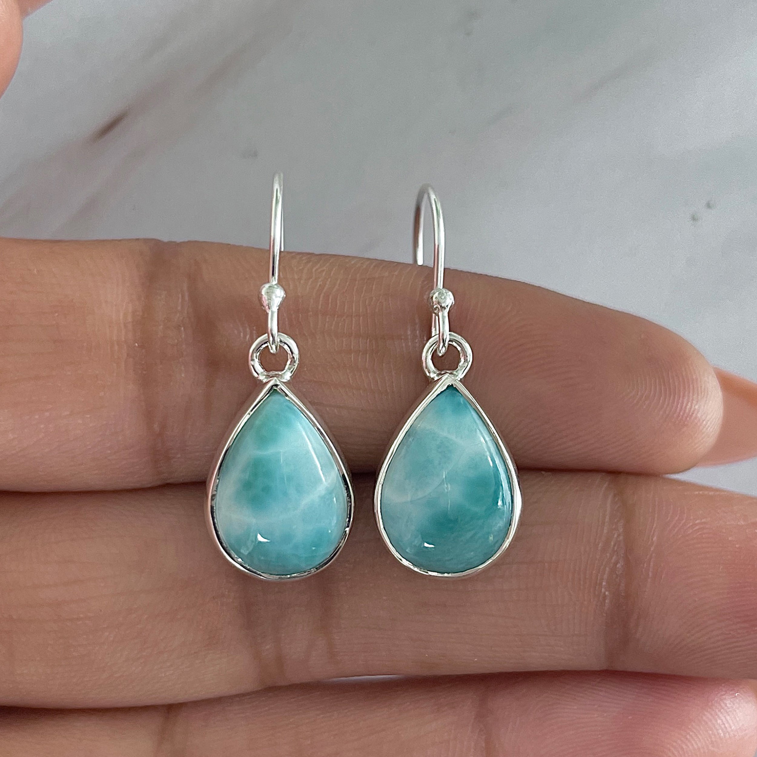 Larimar Earring-(LAR-E-1985.)