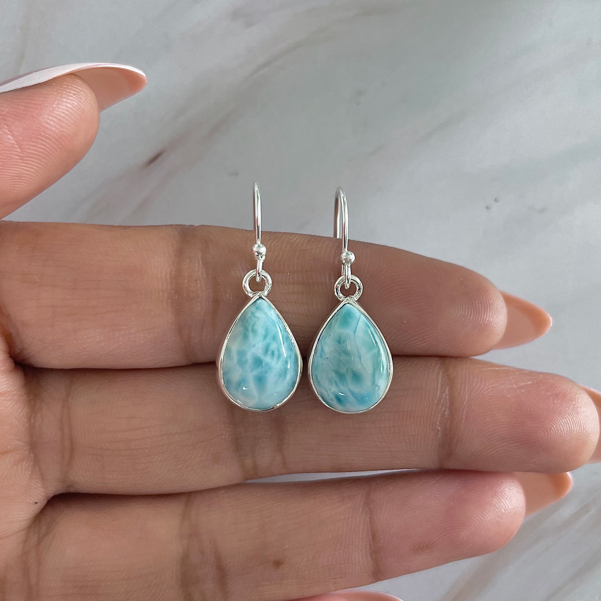 Larimar Earring-(LAR-E-1986.)