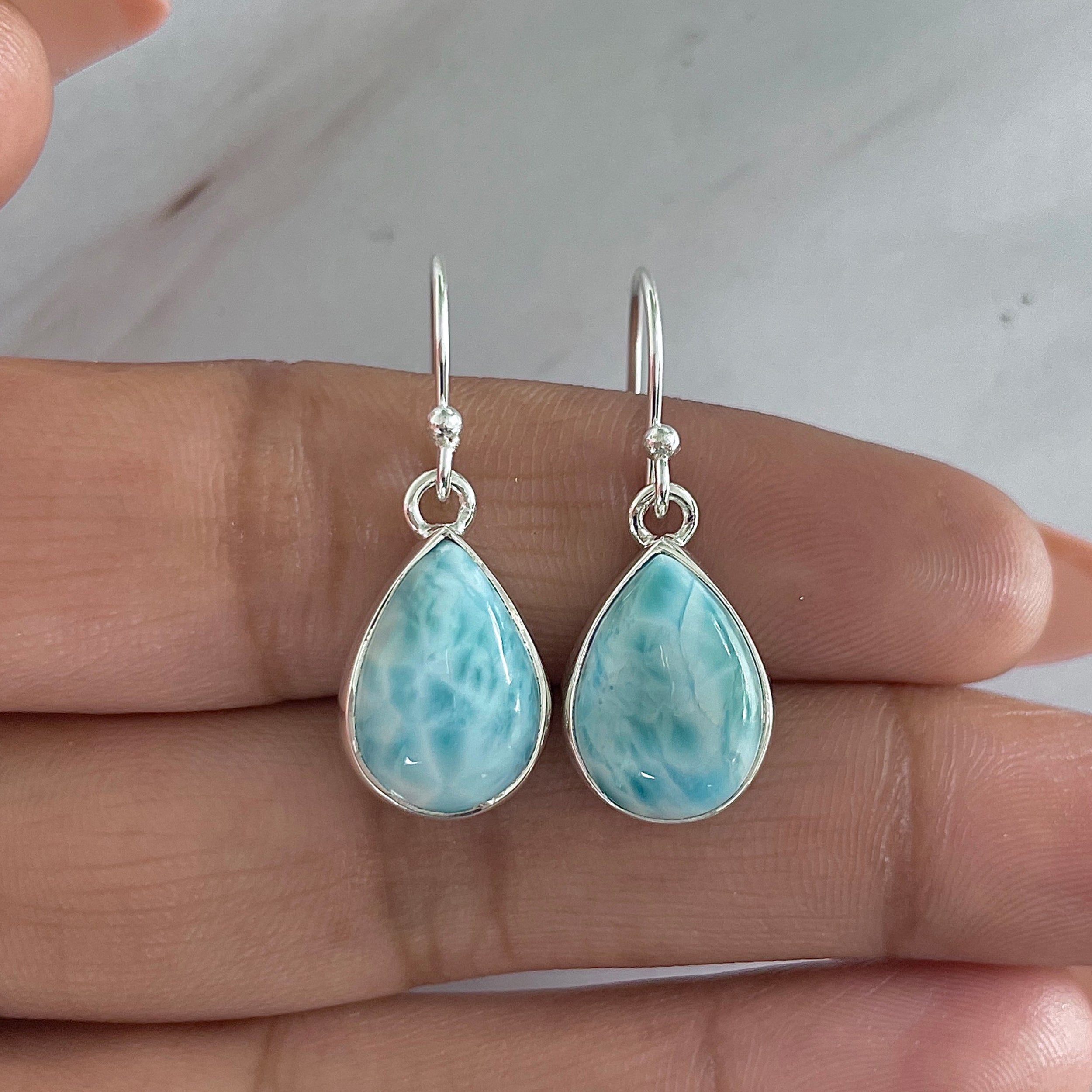 Larimar Earring-(LAR-E-1986.)