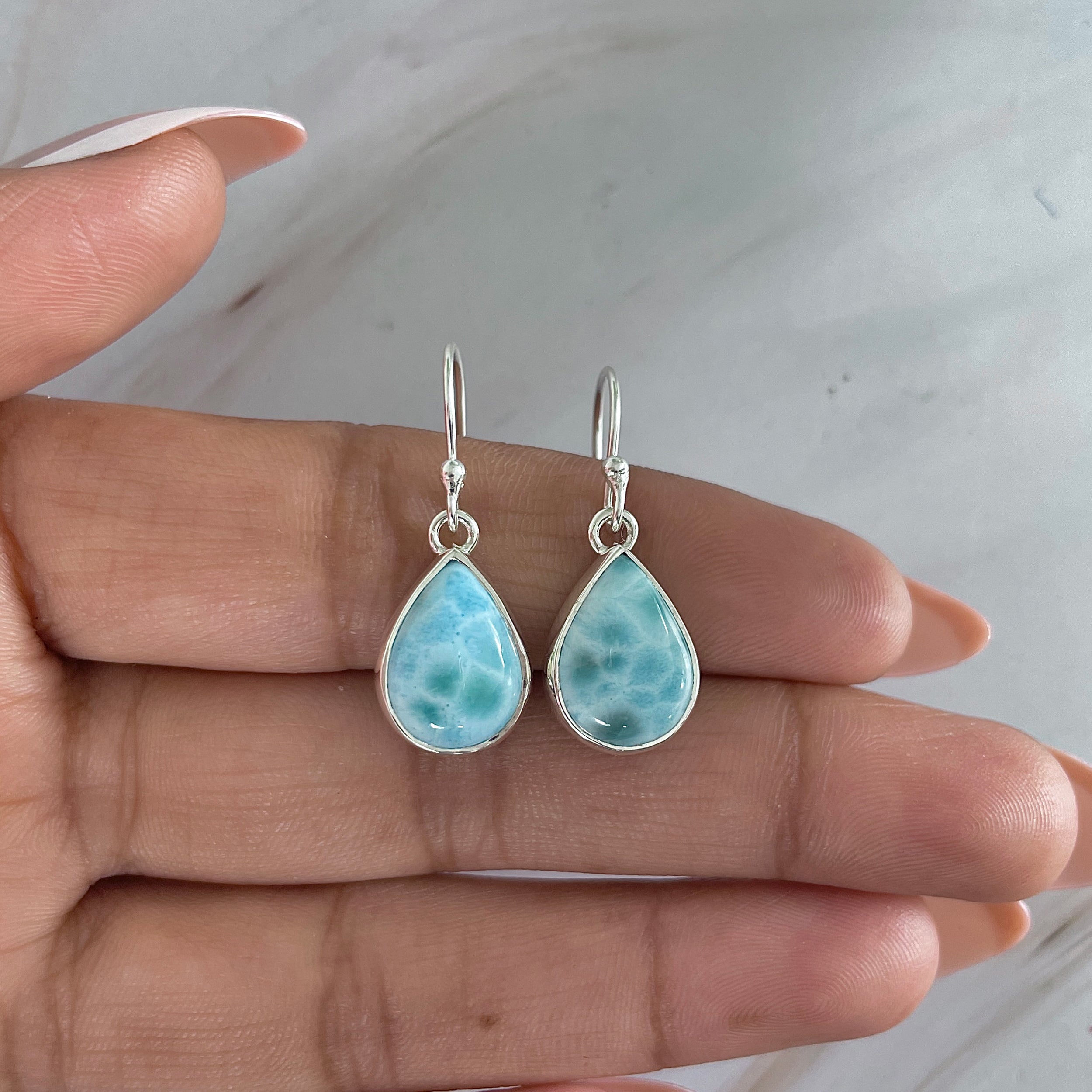 Larimar Earring-(LAR-E-1987.)