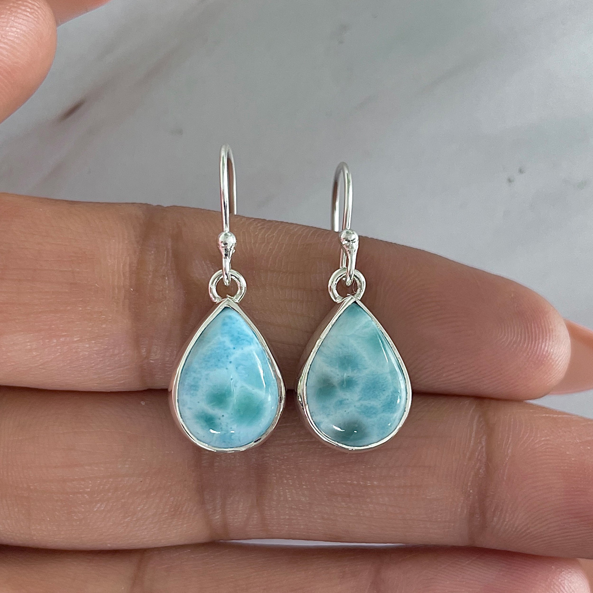Larimar Earring-(LAR-E-1987.)