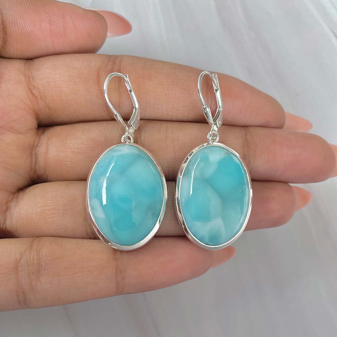 Larimar Earring-(LAR-E-199.)