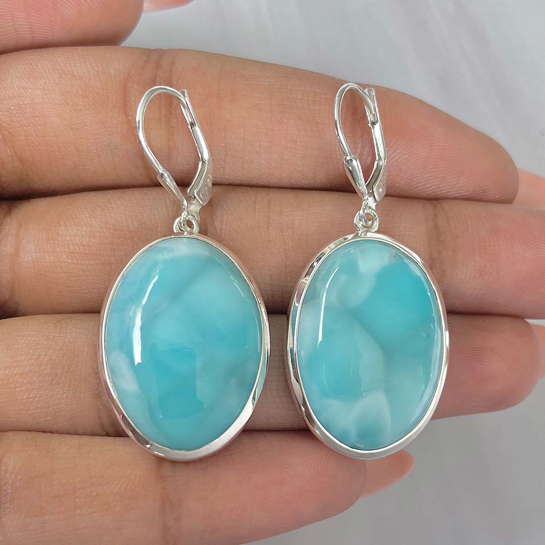 Larimar Earring-(LAR-E-199.)