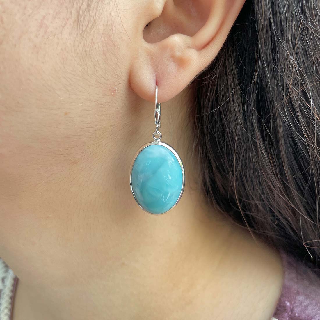 Larimar Earring-(LAR-E-199.)