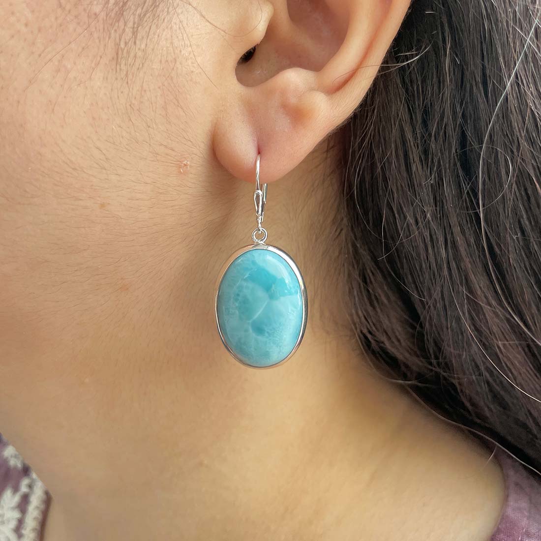 Larimar Earring-(LAR-E-200.)