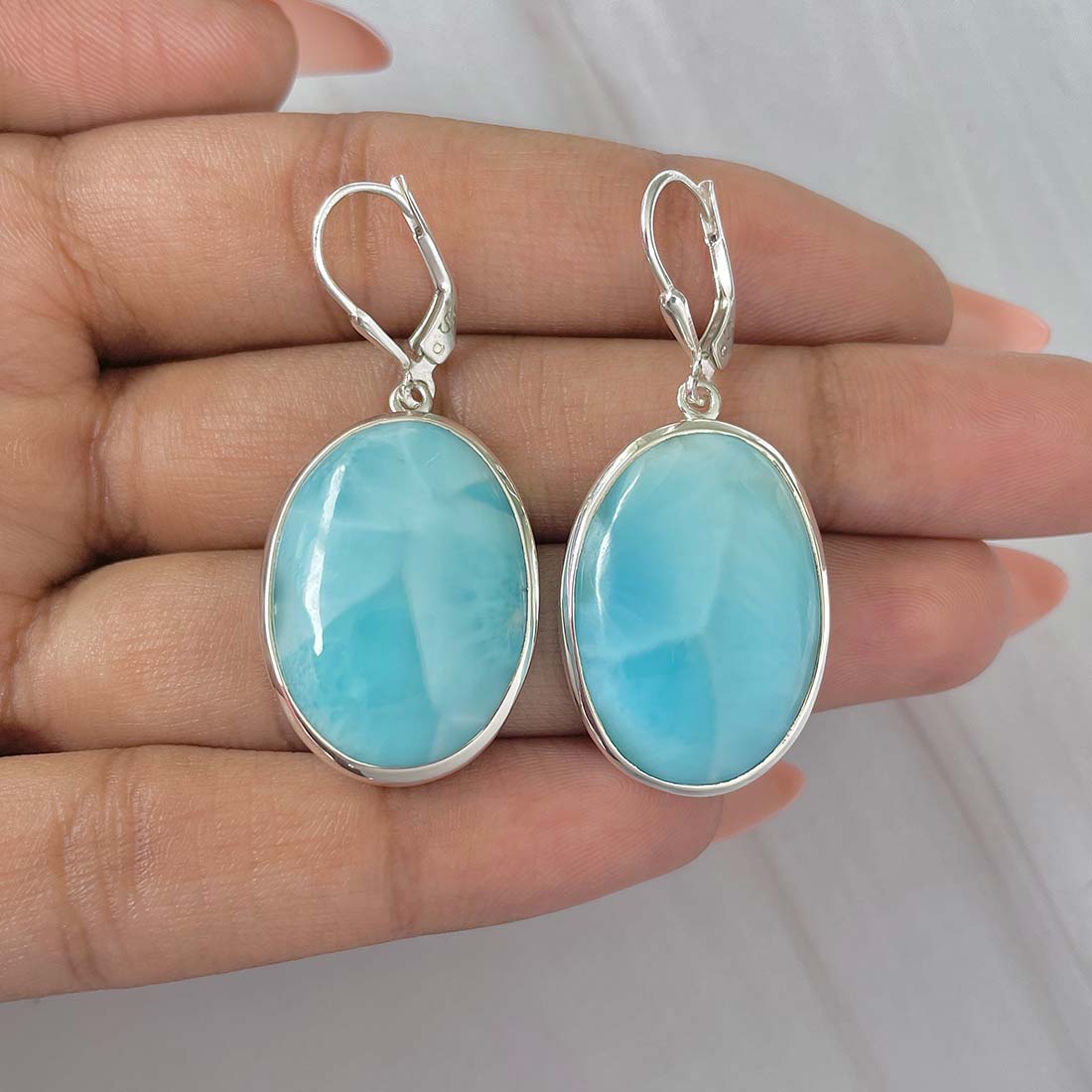 Larimar Earring-(LAR-E-201.)