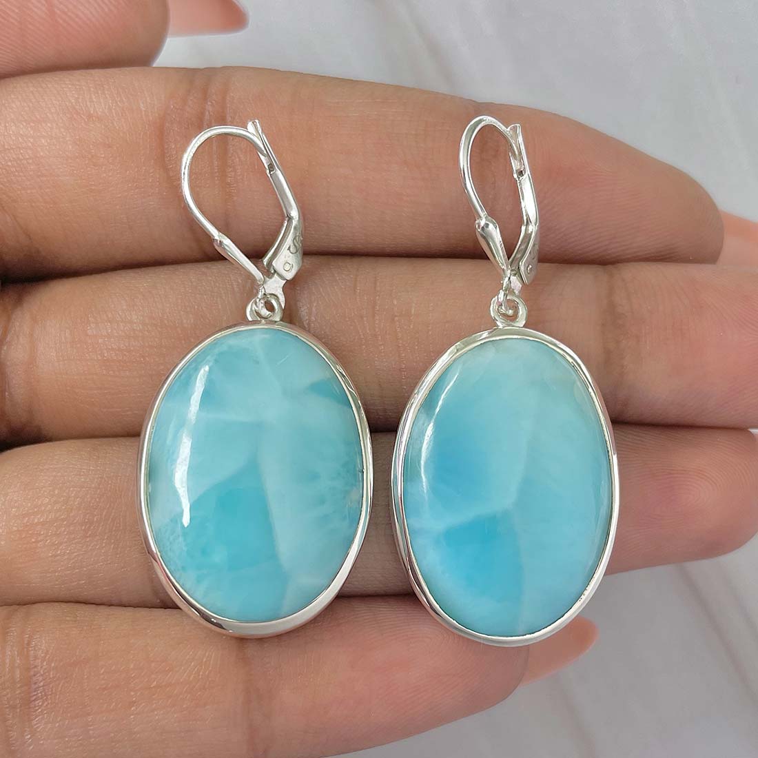 Larimar Earring-(LAR-E-201.)