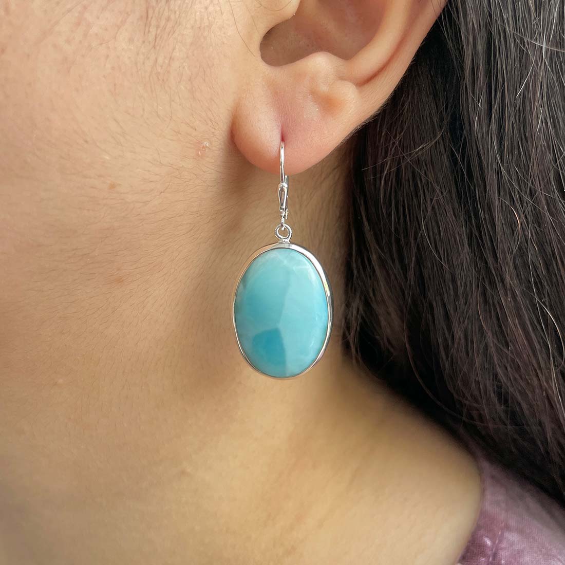 Larimar Earring-(LAR-E-201.)