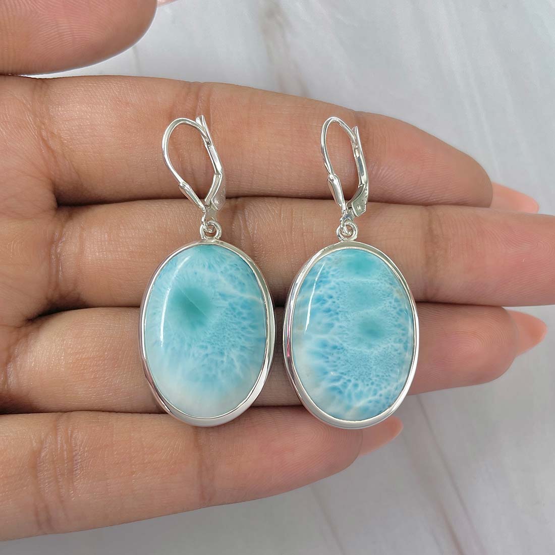 Larimar Earring-(LAR-E-202.)
