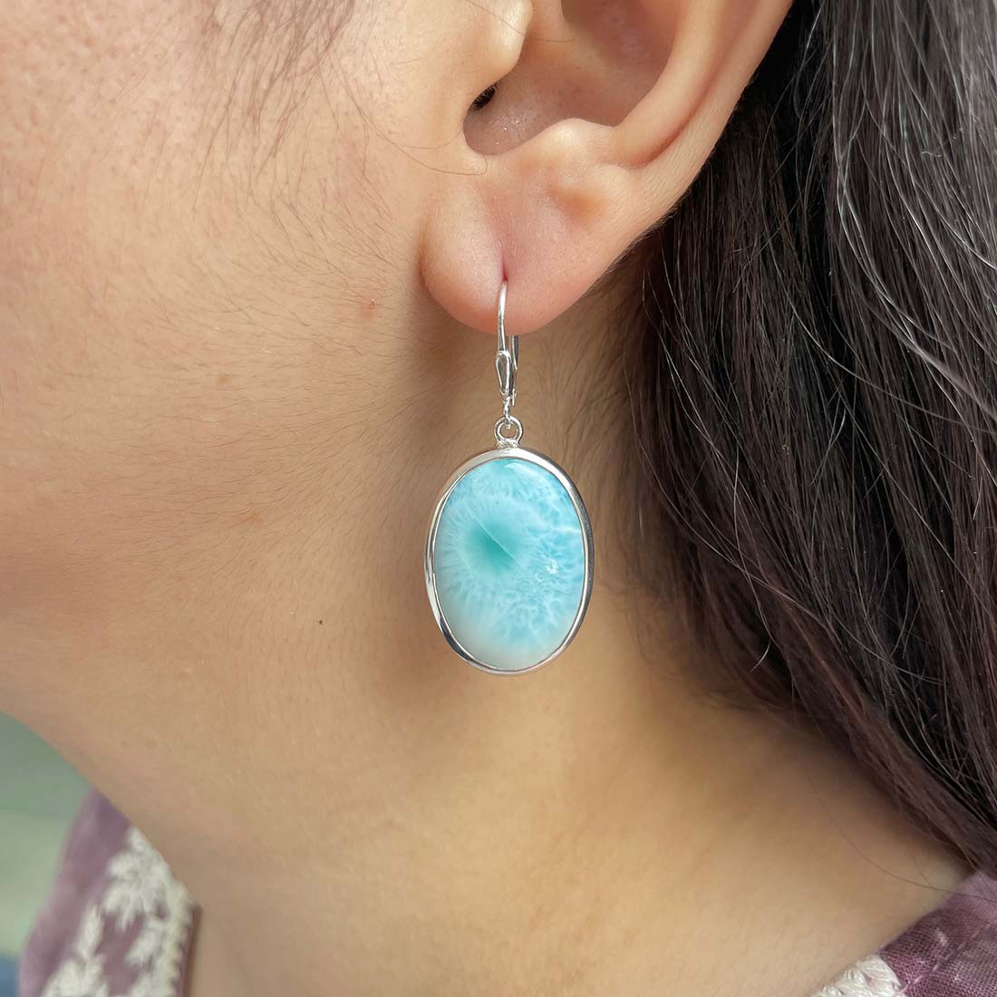 Larimar Earring-(LAR-E-202.)