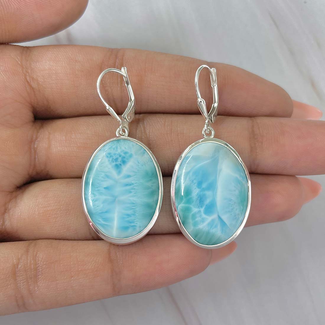 Larimar Earring-(LAR-E-203.)