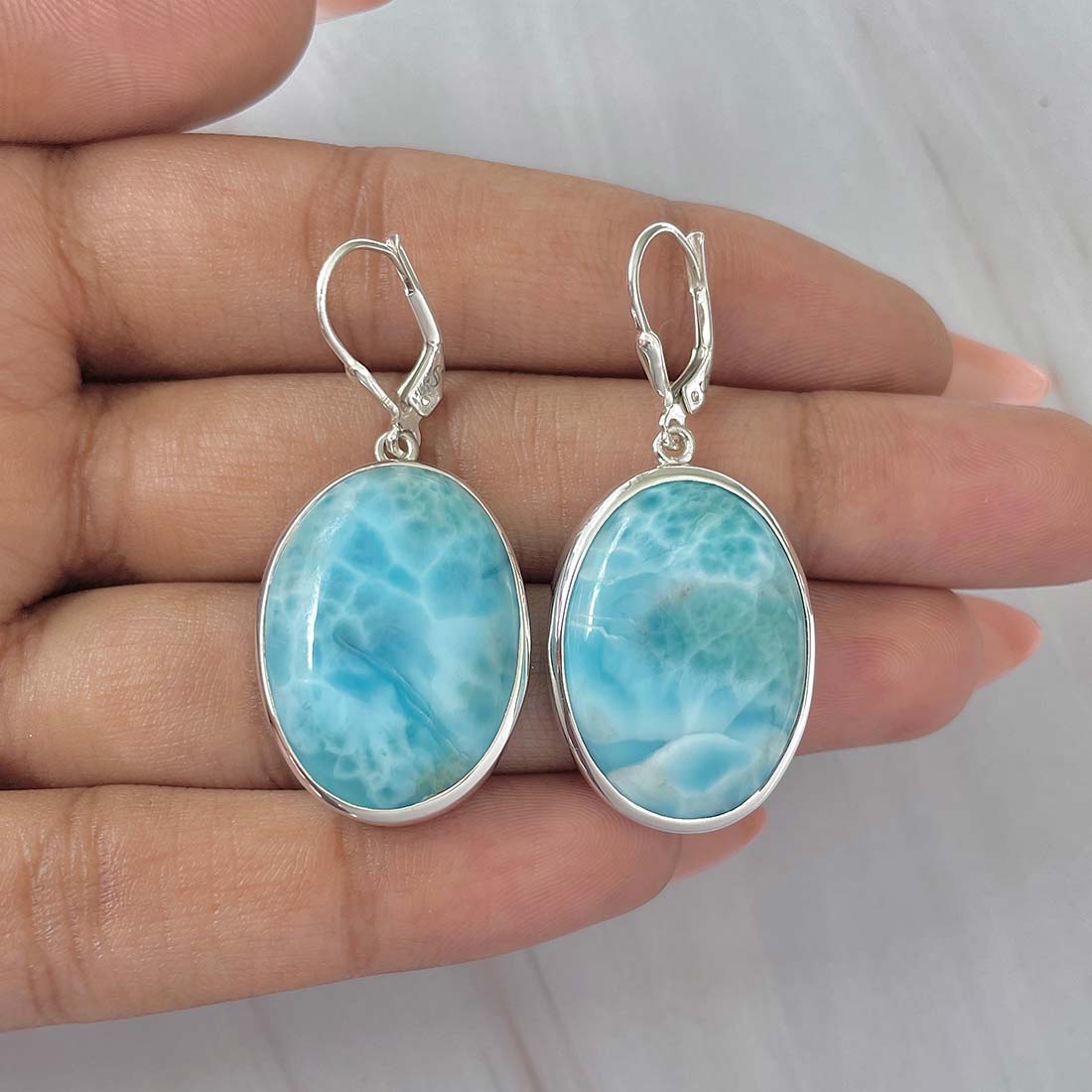 Larimar Earring-(LAR-E-204.)
