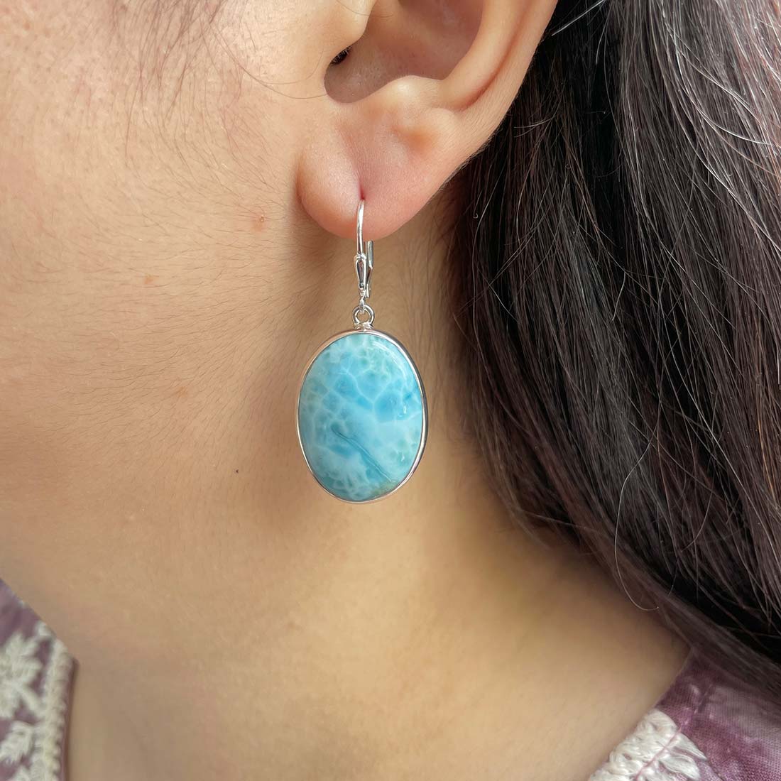 Larimar Earring-(LAR-E-204.)