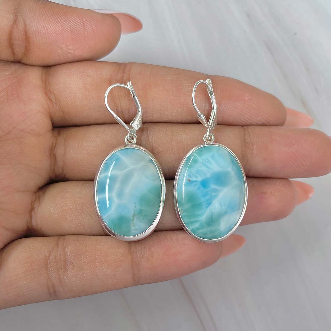 Larimar Earring-(LAR-E-205.)