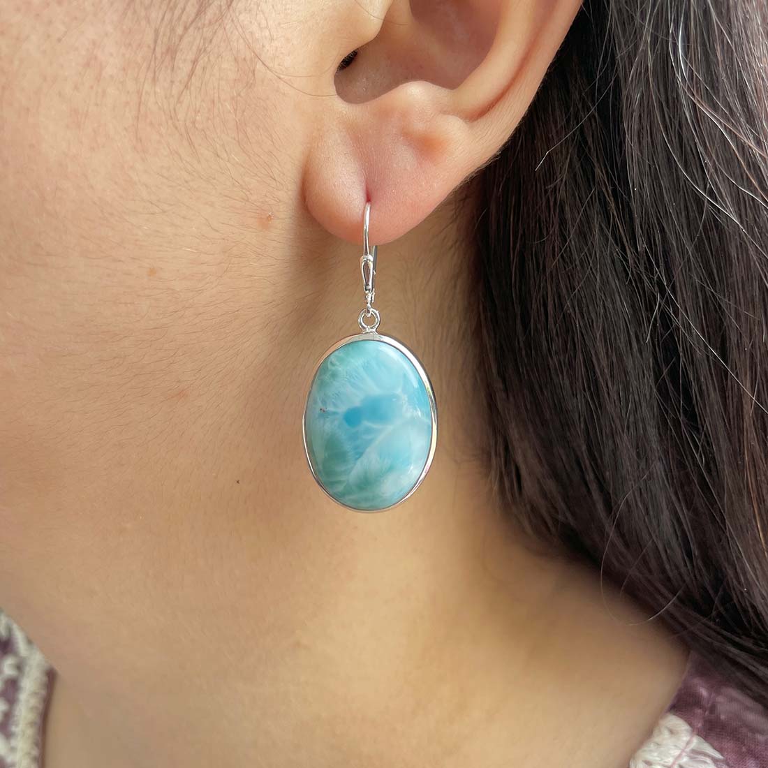 Larimar Earring-(LAR-E-205.)