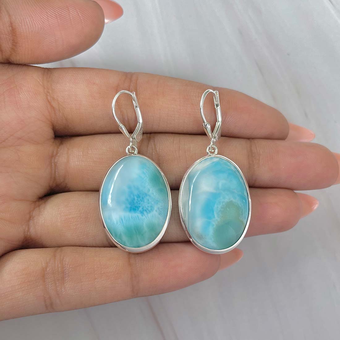Larimar Earring-(LAR-E-206.)