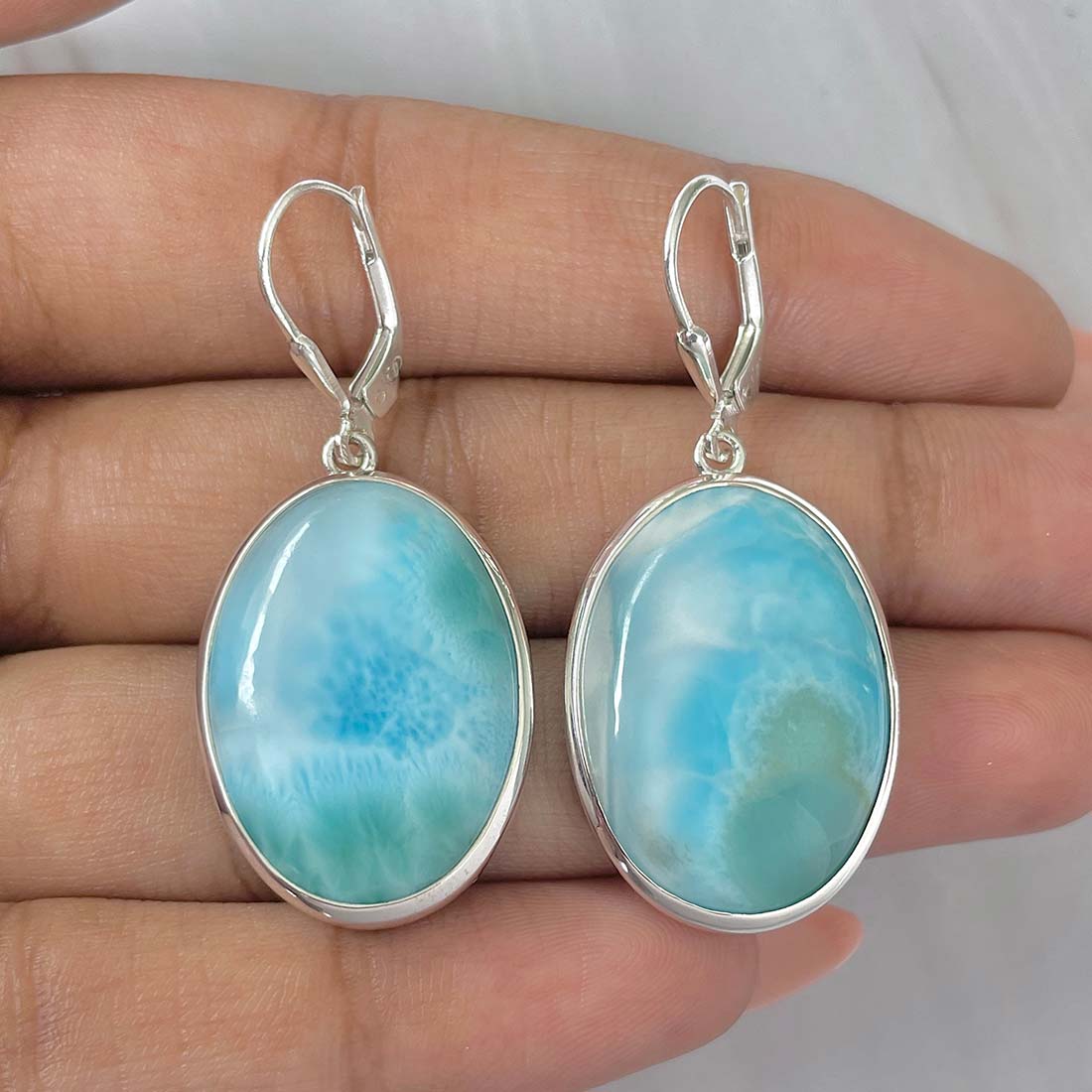 Larimar Earring-(LAR-E-206.)