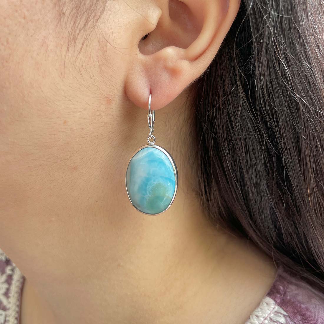 Larimar Earring-(LAR-E-206.)