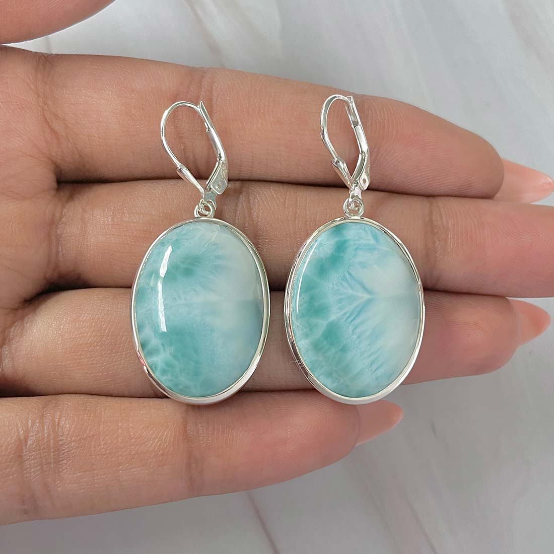 Larimar Earring-(LAR-E-207.)