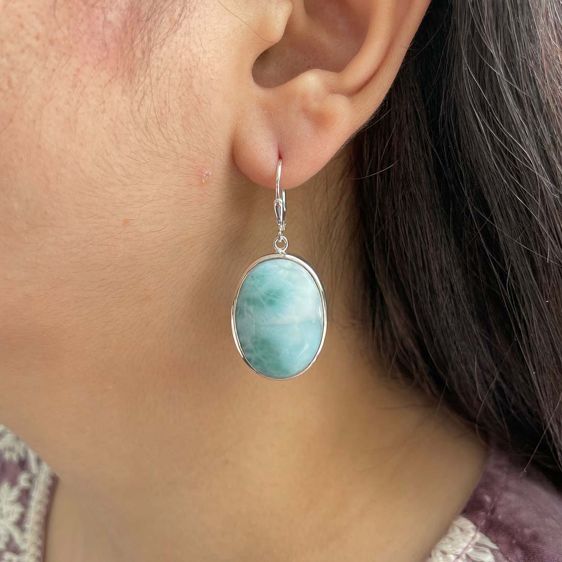 Larimar Earring-(LAR-E-207.)