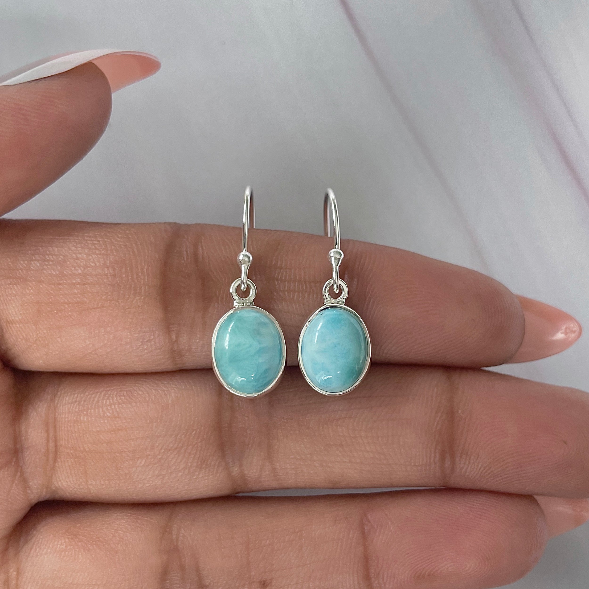 Larimar Earring-(LAR-E-2077.)