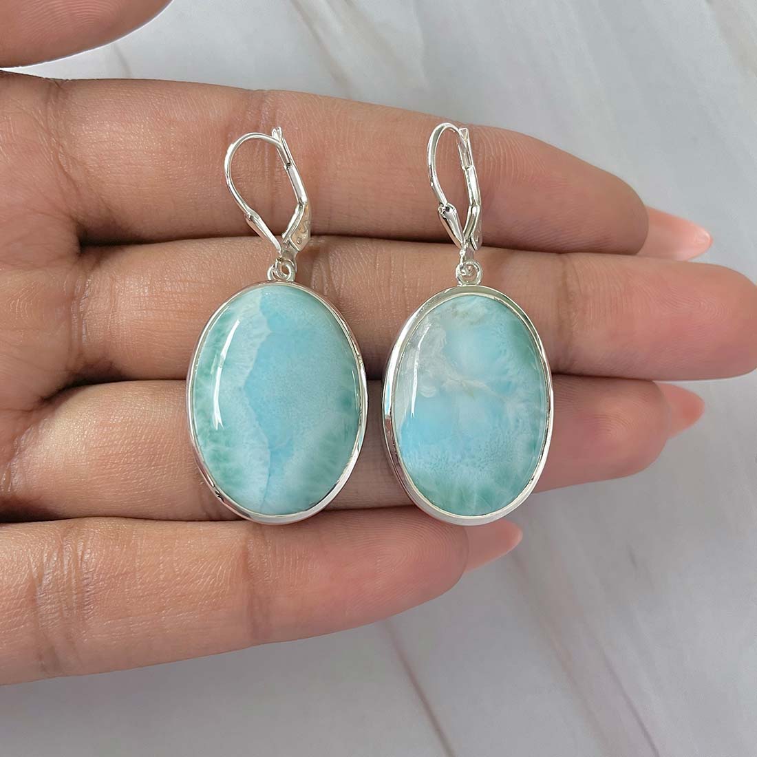 Larimar Earring-(LAR-E-208.)