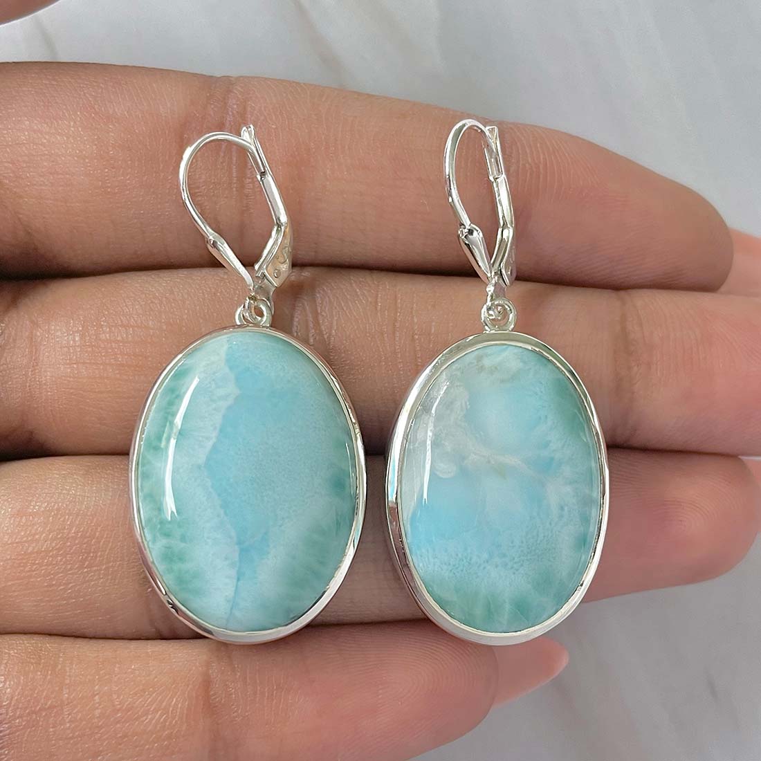 Larimar Earring-(LAR-E-208.)