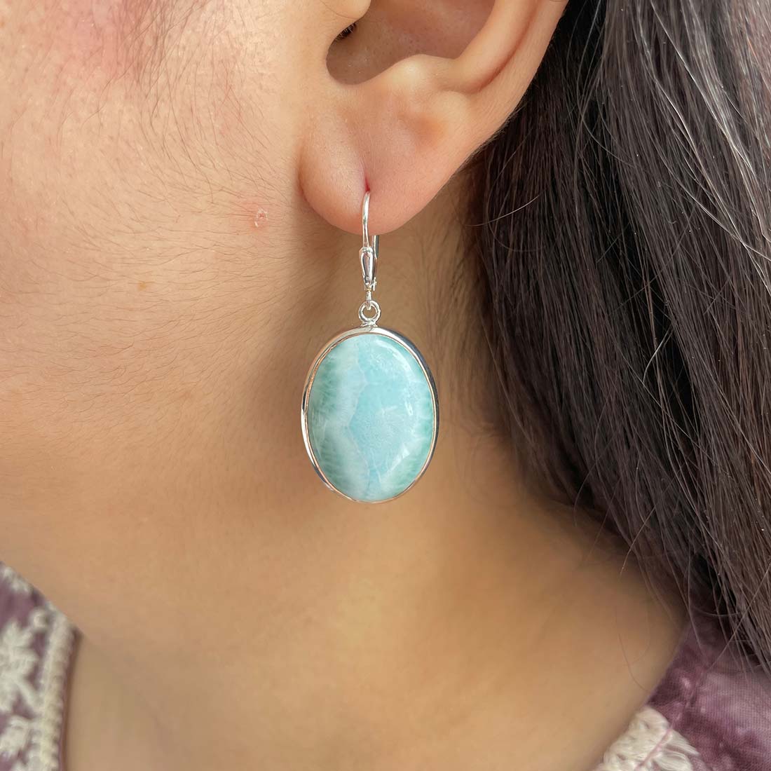 Larimar Earring-(LAR-E-208.)