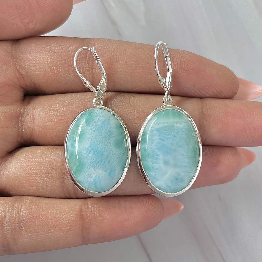 Larimar Earring-(LAR-E-209.)