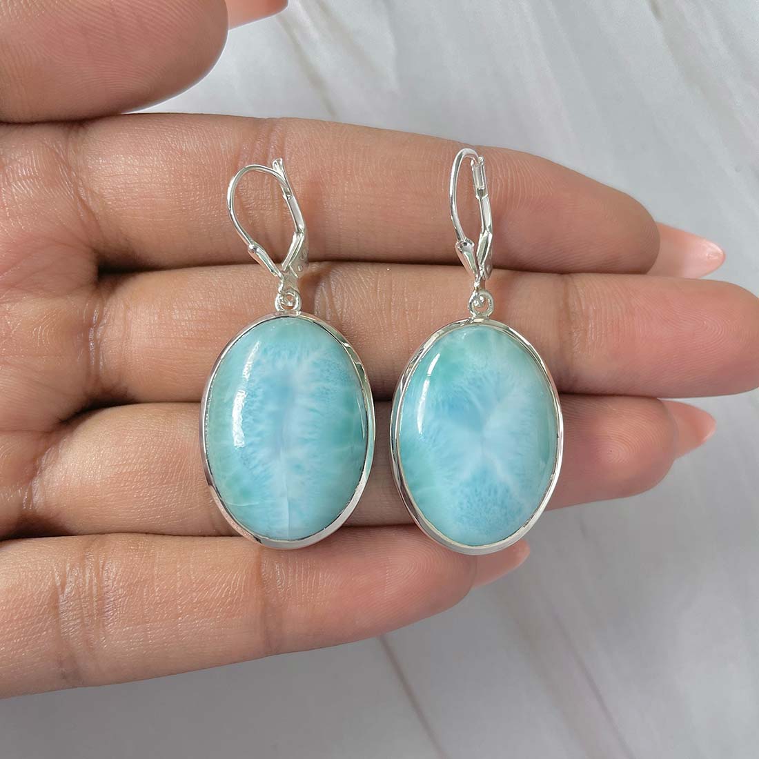 Larimar Earring-(LAR-E-210.)