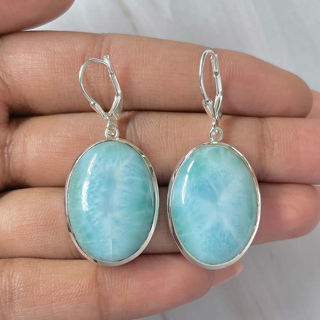 Larimar Earring-(LAR-E-210.)